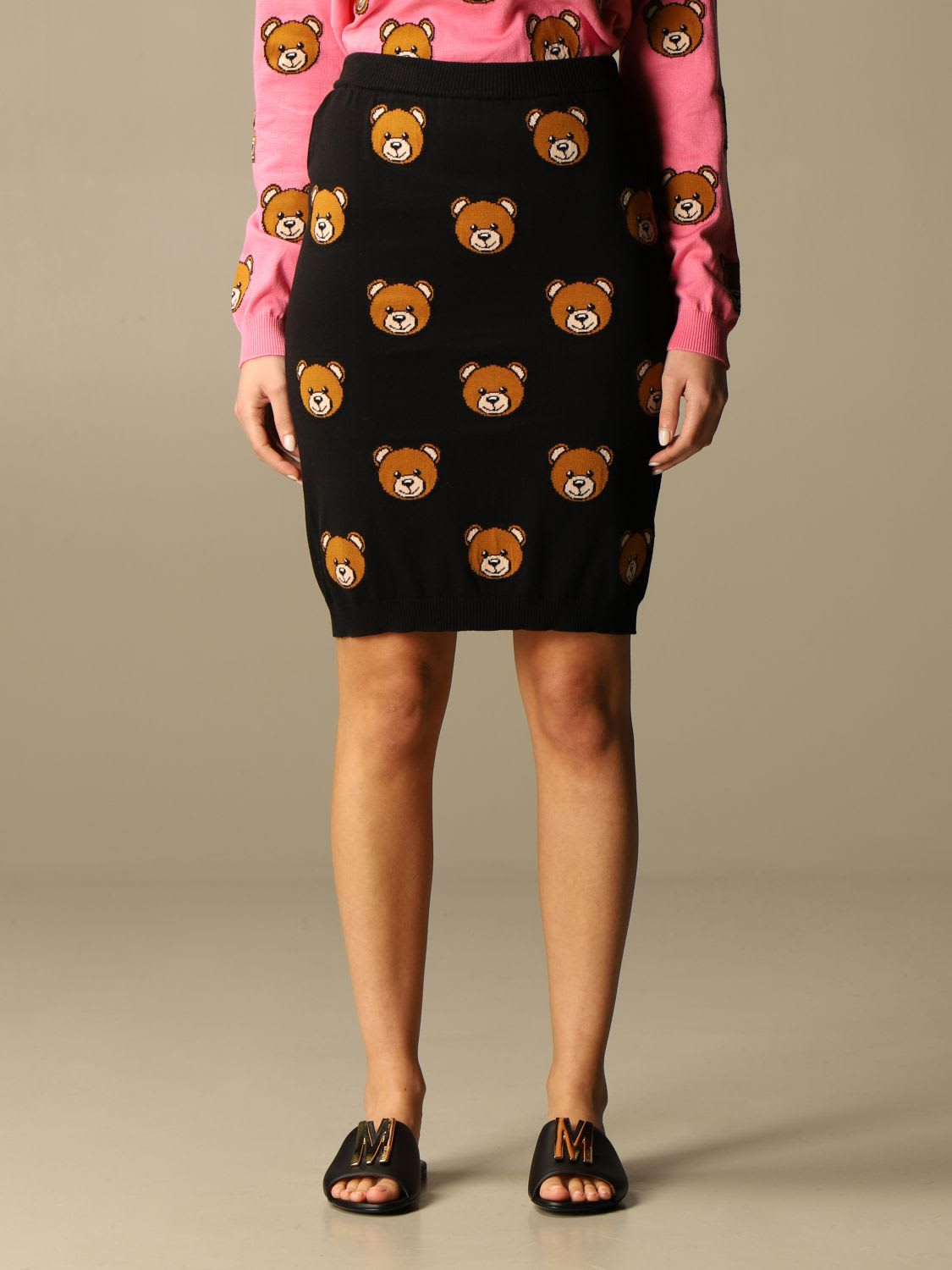 Moschino Couture Skirt Moschino Couture Knit Skirt With All-over Teddy