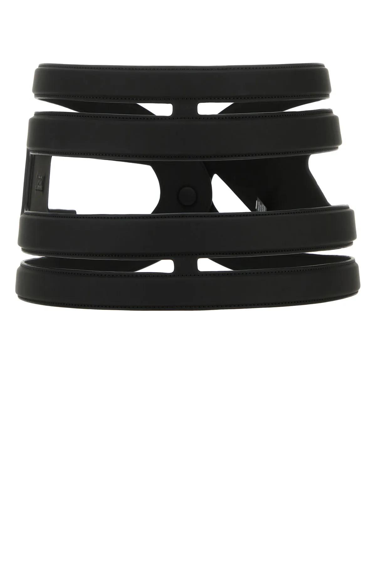 Shop Diesel Black Synthetic Leather B-cage-d Maxi Belt