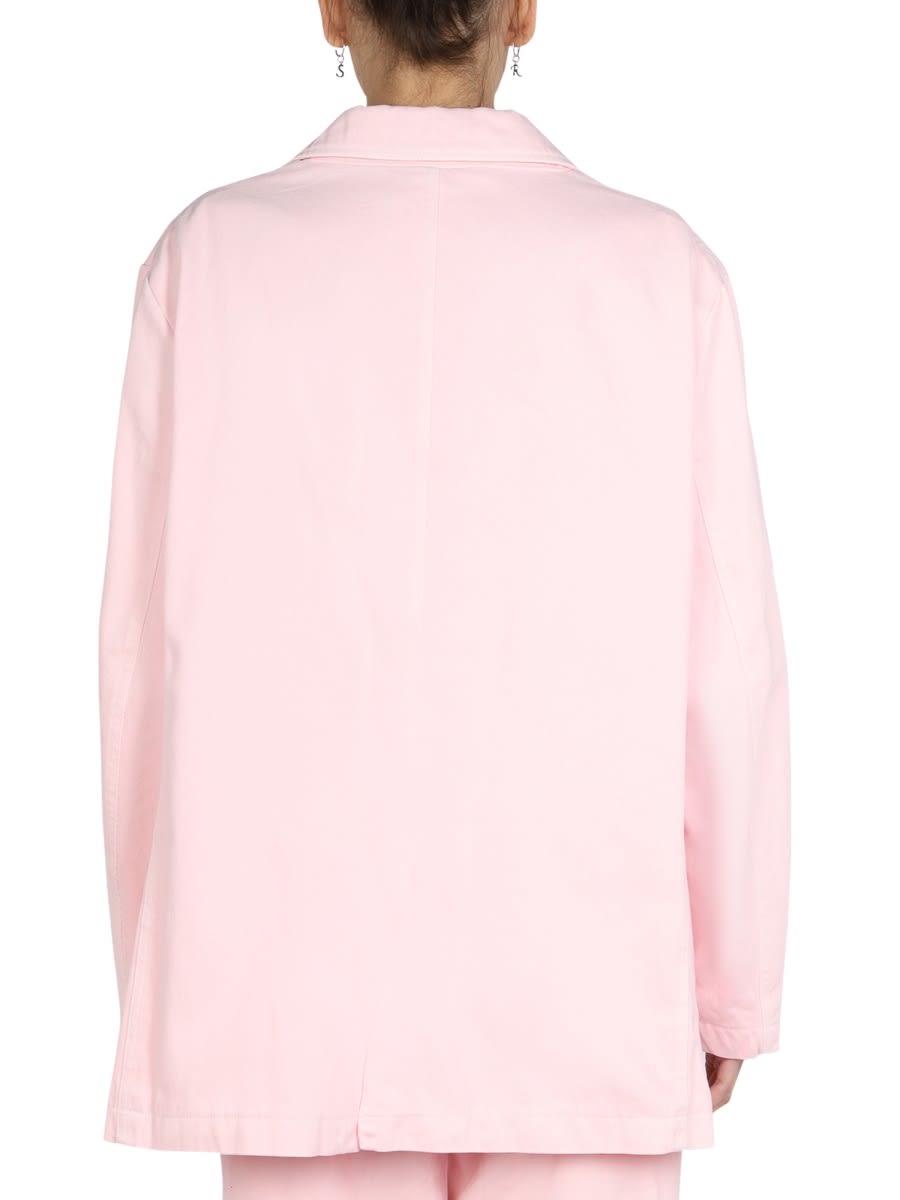 Shop Raf Simons Logo Patch Jacket In Pink
