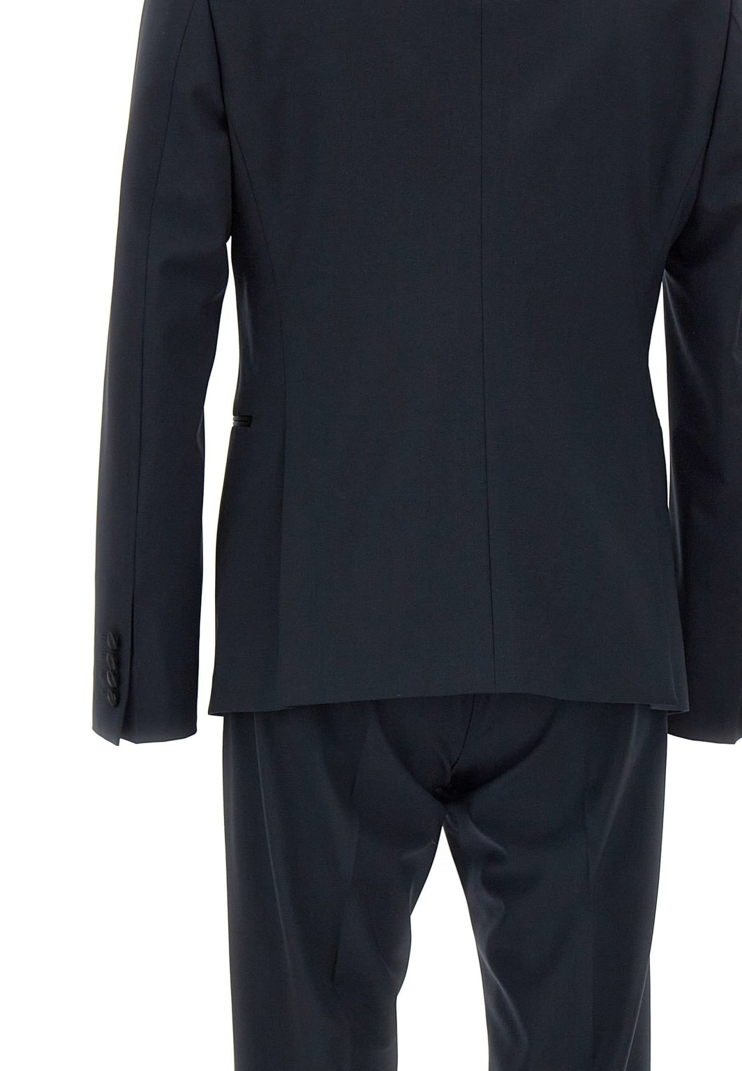 Shop Emporio Armani Fresh Wool Two-piece Formal Suit In Navy