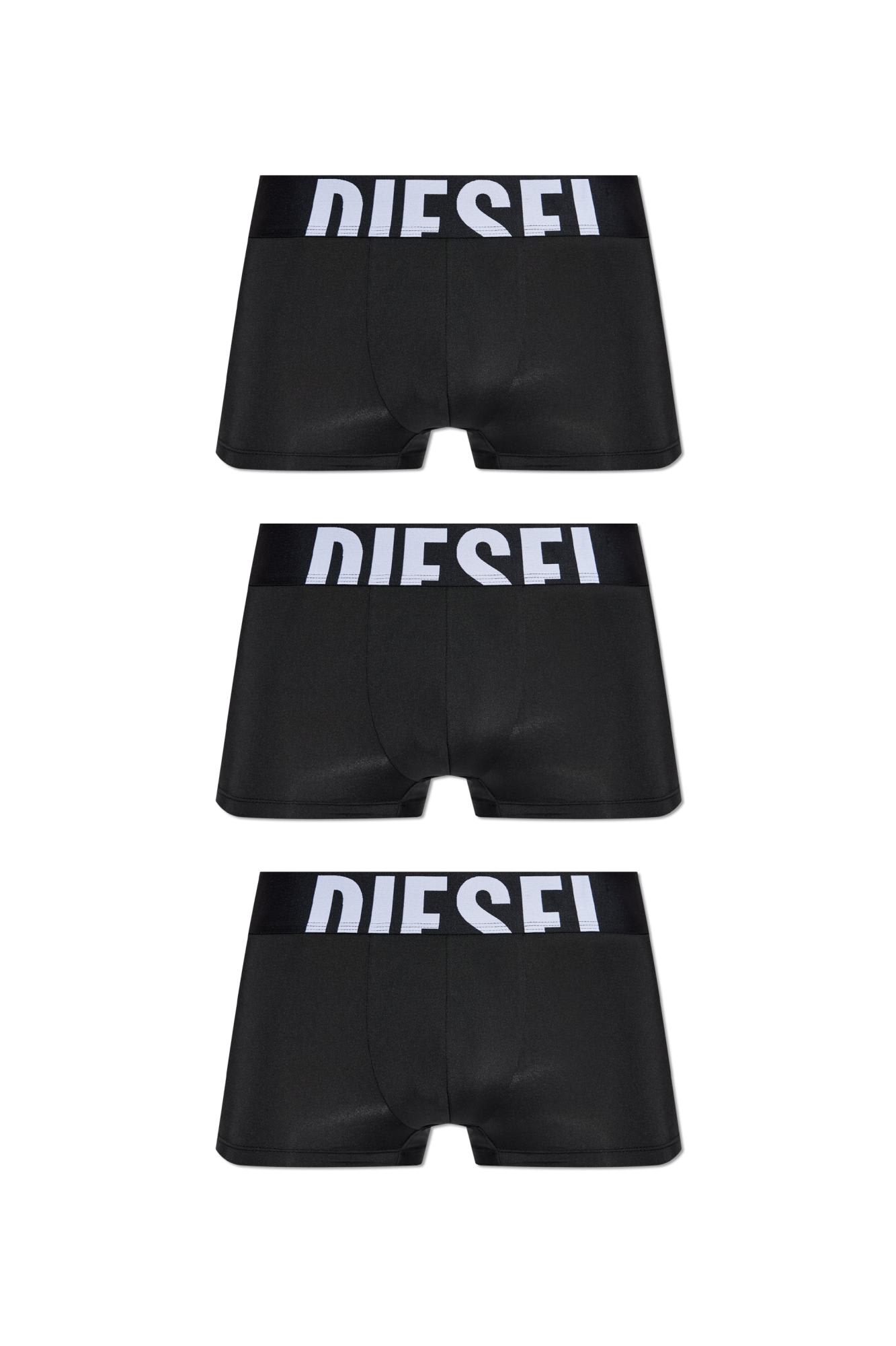 Diesel Three-pack Of Damien Boxers In Black