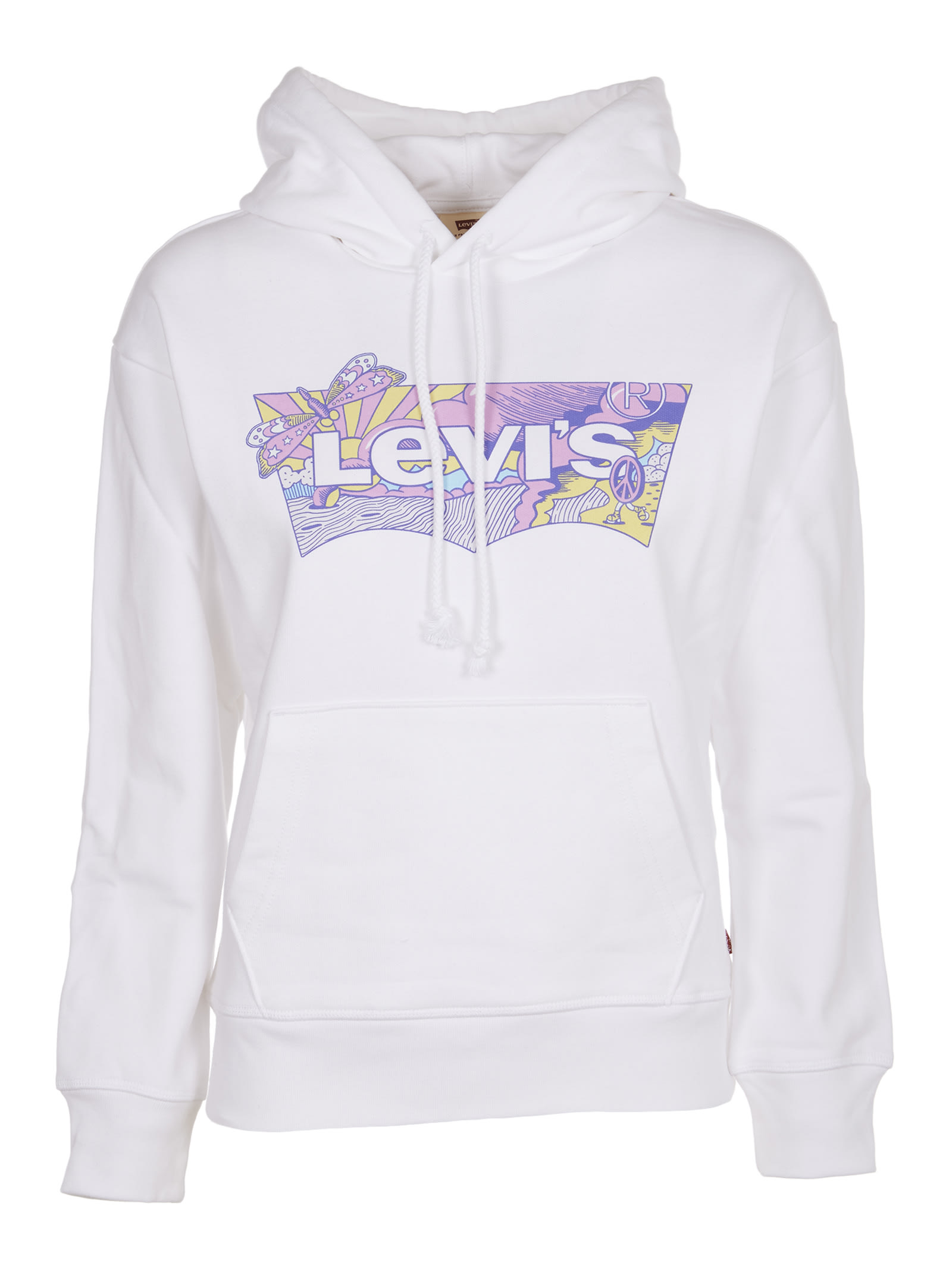 Levis White Hoodie With Logo