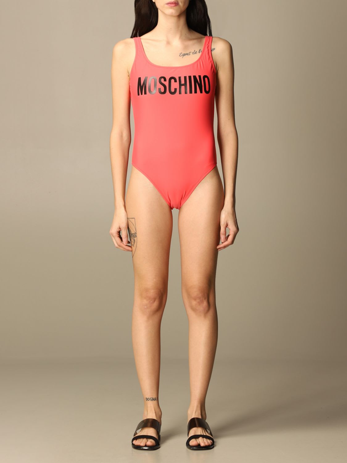 MOSCHINO COUTURE ONE-PIECE SWIMSUIT WITH LOGO,4201 0495 1211