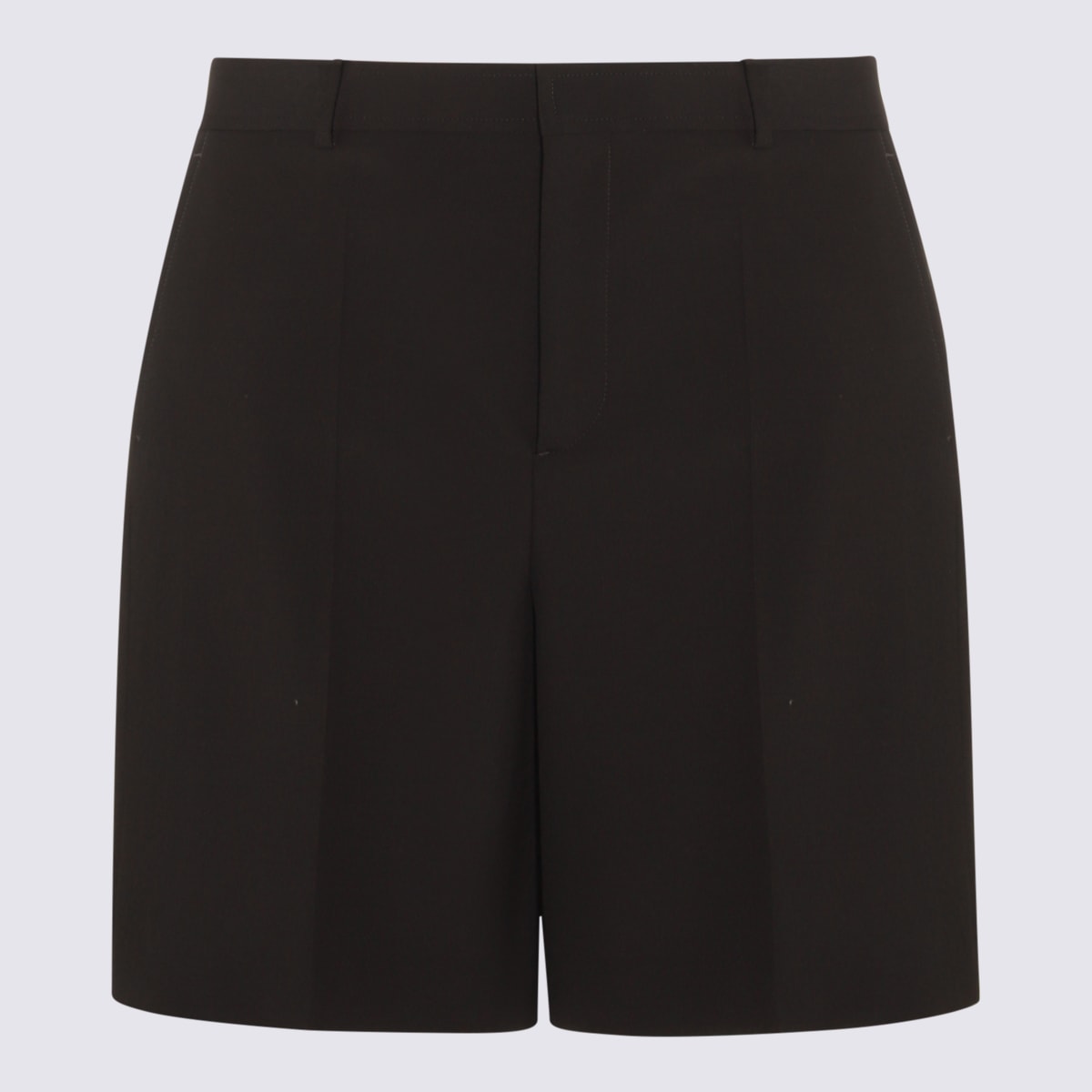 Shop Valentino Black Wool Bermuda Shorts