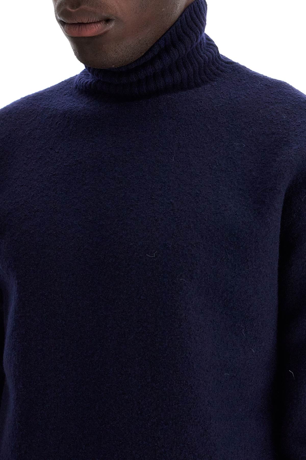 Shop Jil Sander High-neck Wool Pullover Sweater In Navy (blue)