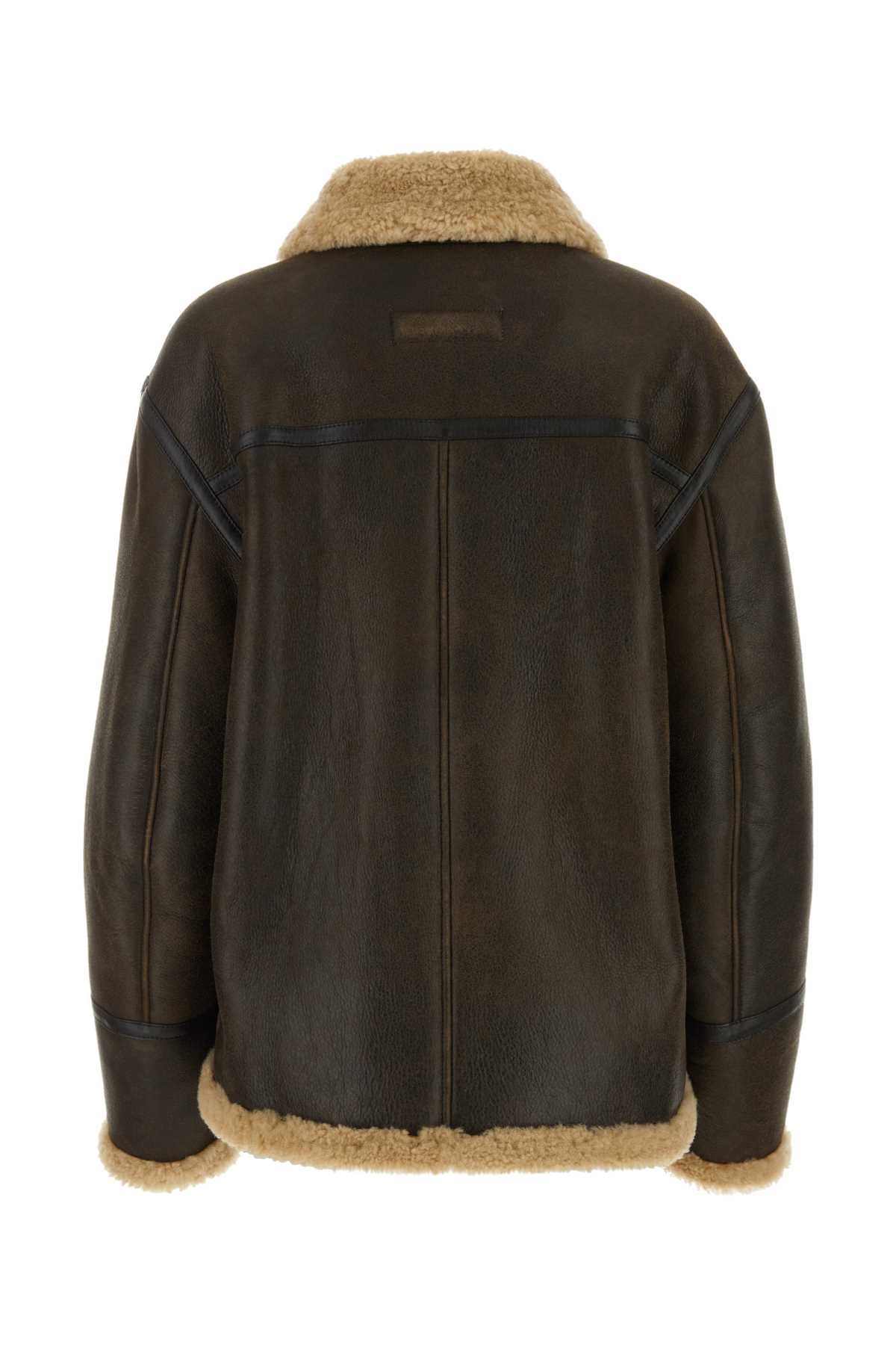 Fay Dark Brown Shearling Jacket In S800
