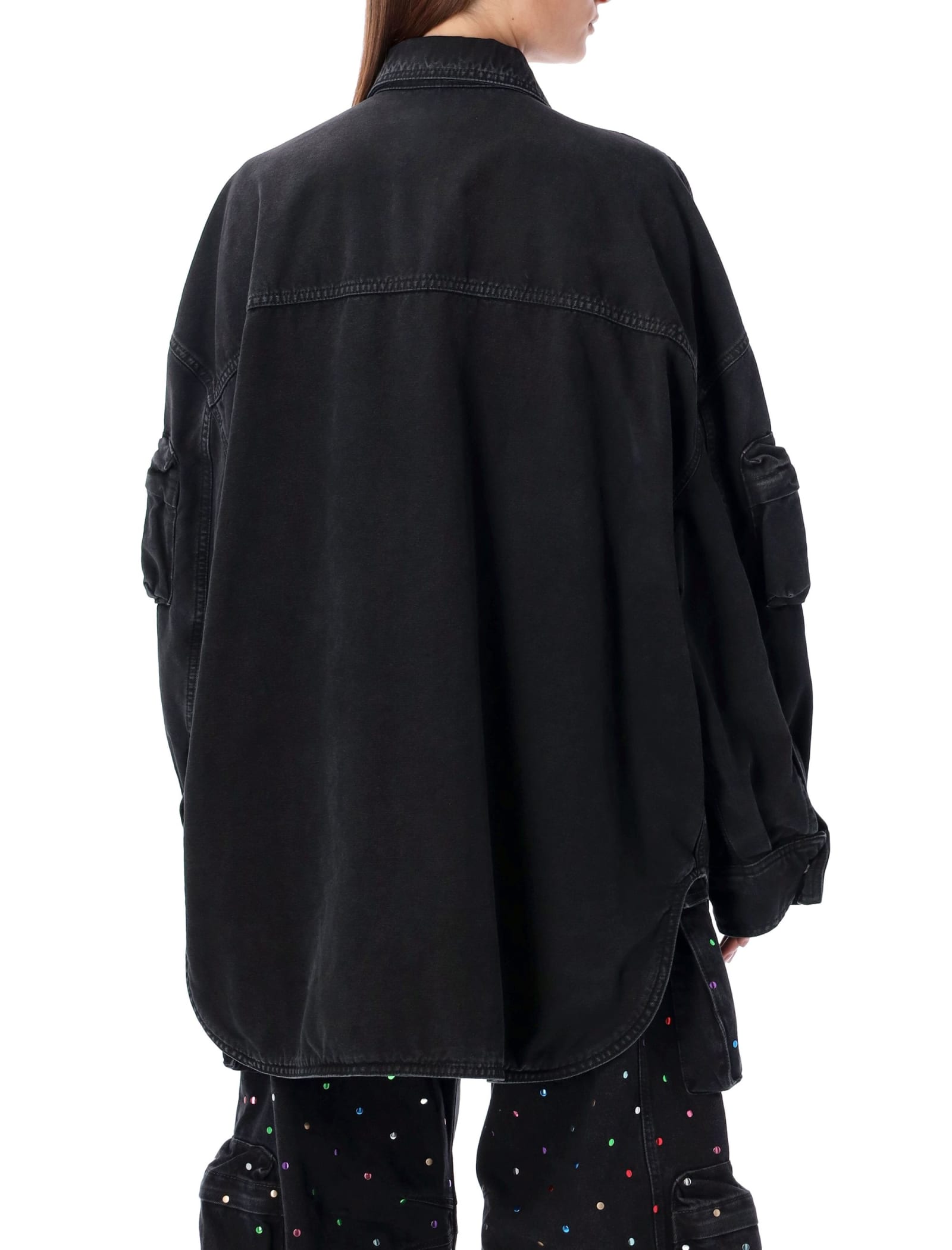 Shop Attico Fern Coat In Black