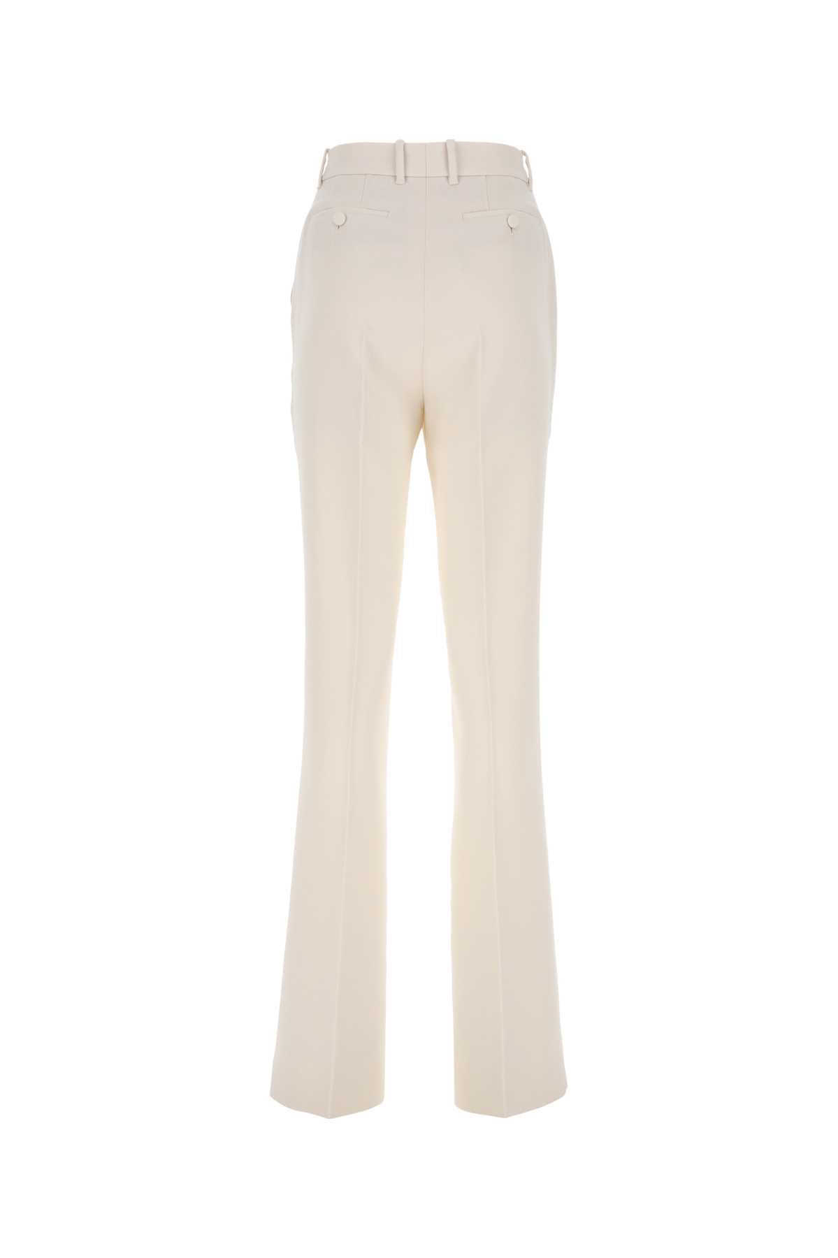 Shop Gucci Ivory Crepe Pant In Rawivory