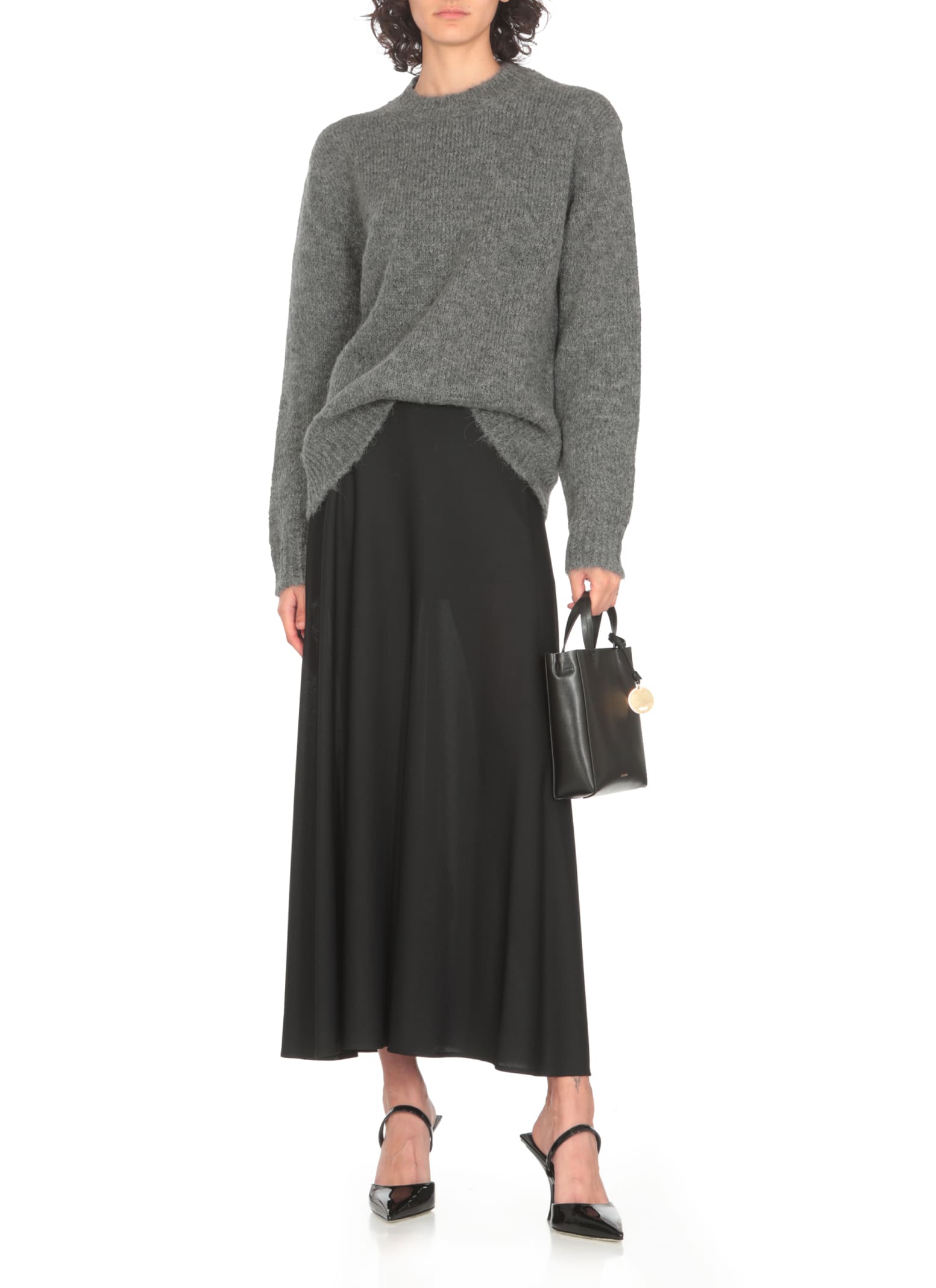 Shop Jil Sander Viscose Skirt In Black