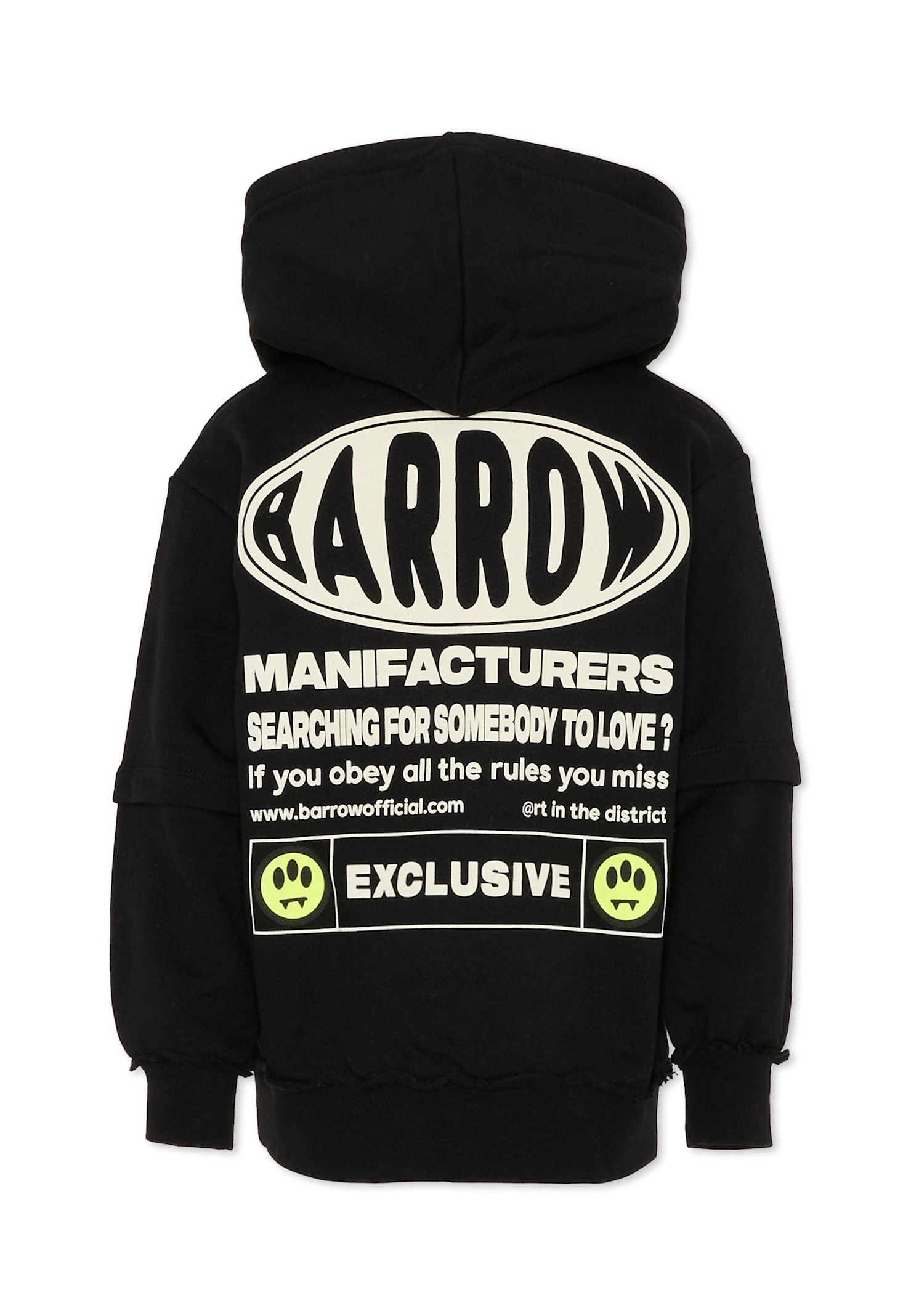 Barrow Black Sweatshirt For Kids With Logo In Black