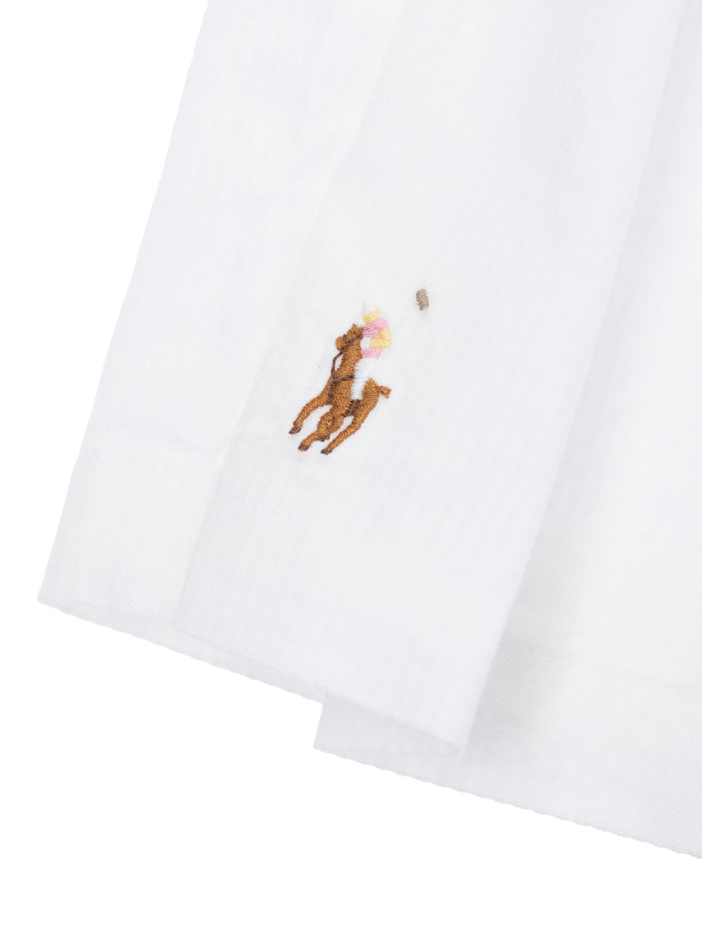 Polo Ralph Lauren White Shorts With Embroidered Pony And Pleated Details On The Front In Cotton Girl In White