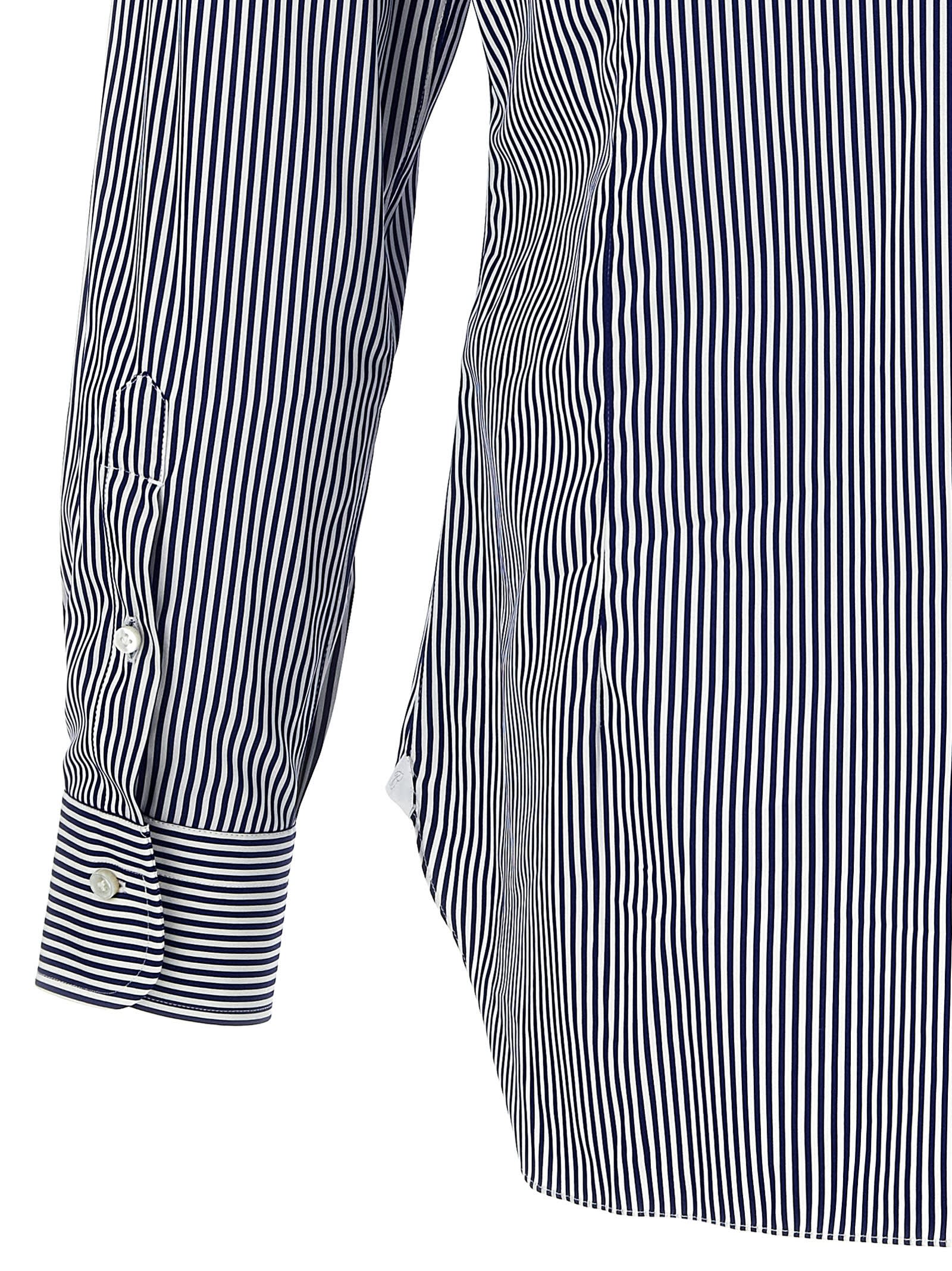 Shop Barba Napoli Striped Shirt In Blue