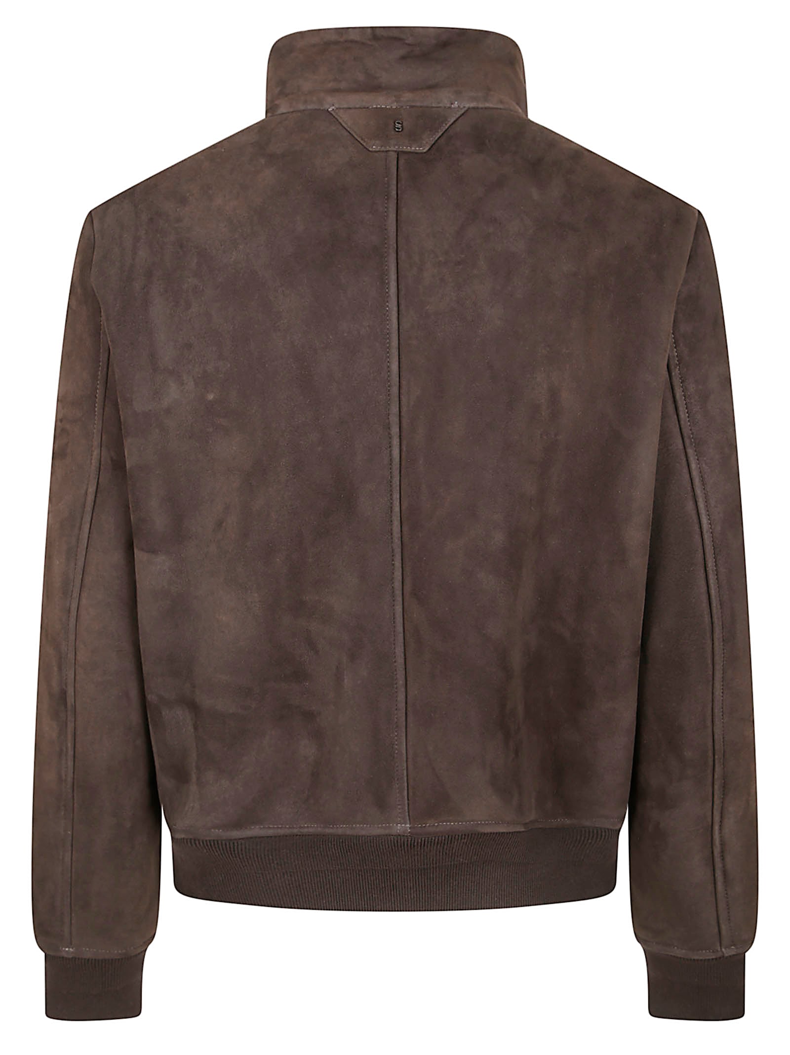 Salvatore Santoro Brown Sheep Skin Jacket With High Collar And Zipper Closure In Brown