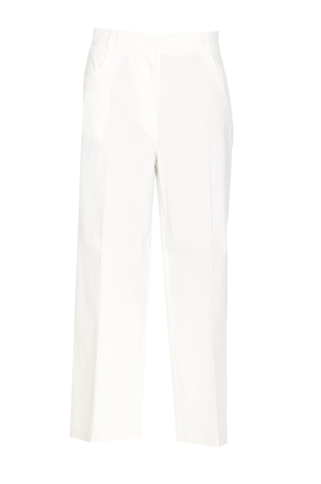 Shop Pinko Protesilao Straight-leg Cropped Trousers In White
