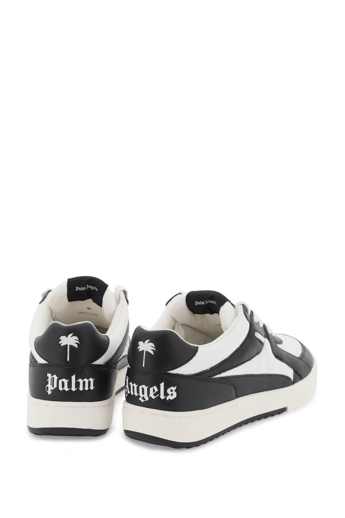 Shop Palm Angels Palm University Two-tone Leather Sneakers