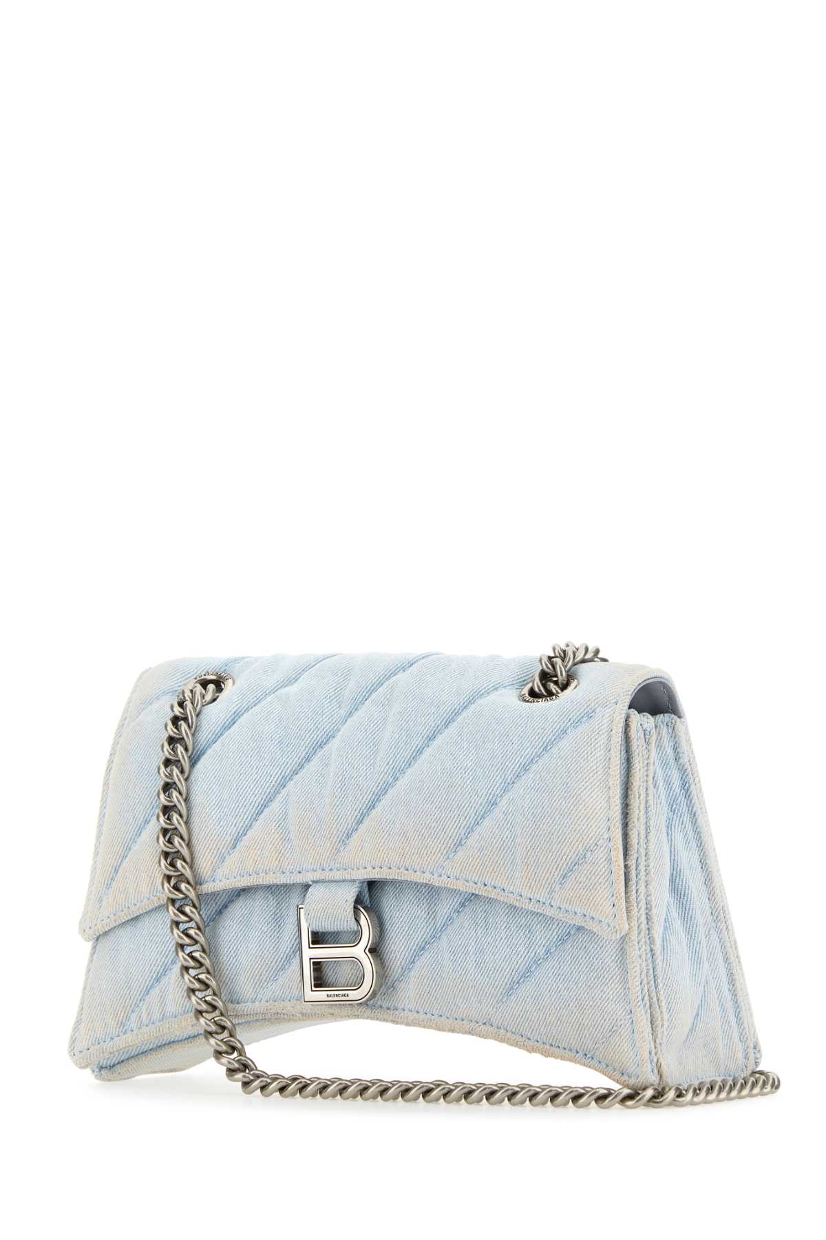 Shop Balenciaga Denim Crush S Shoulder Bag In 4651