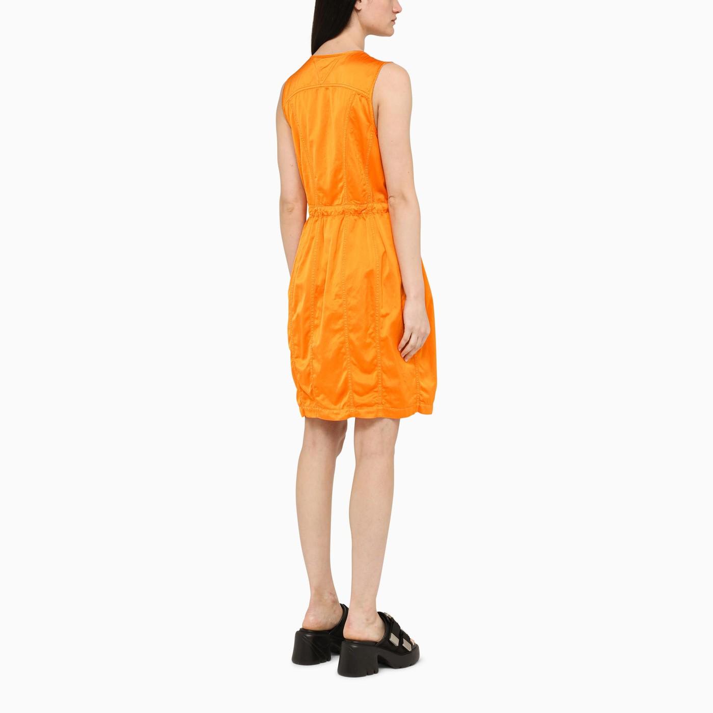 Shop Bottega Veneta Orange Zipped Short Dress In Red