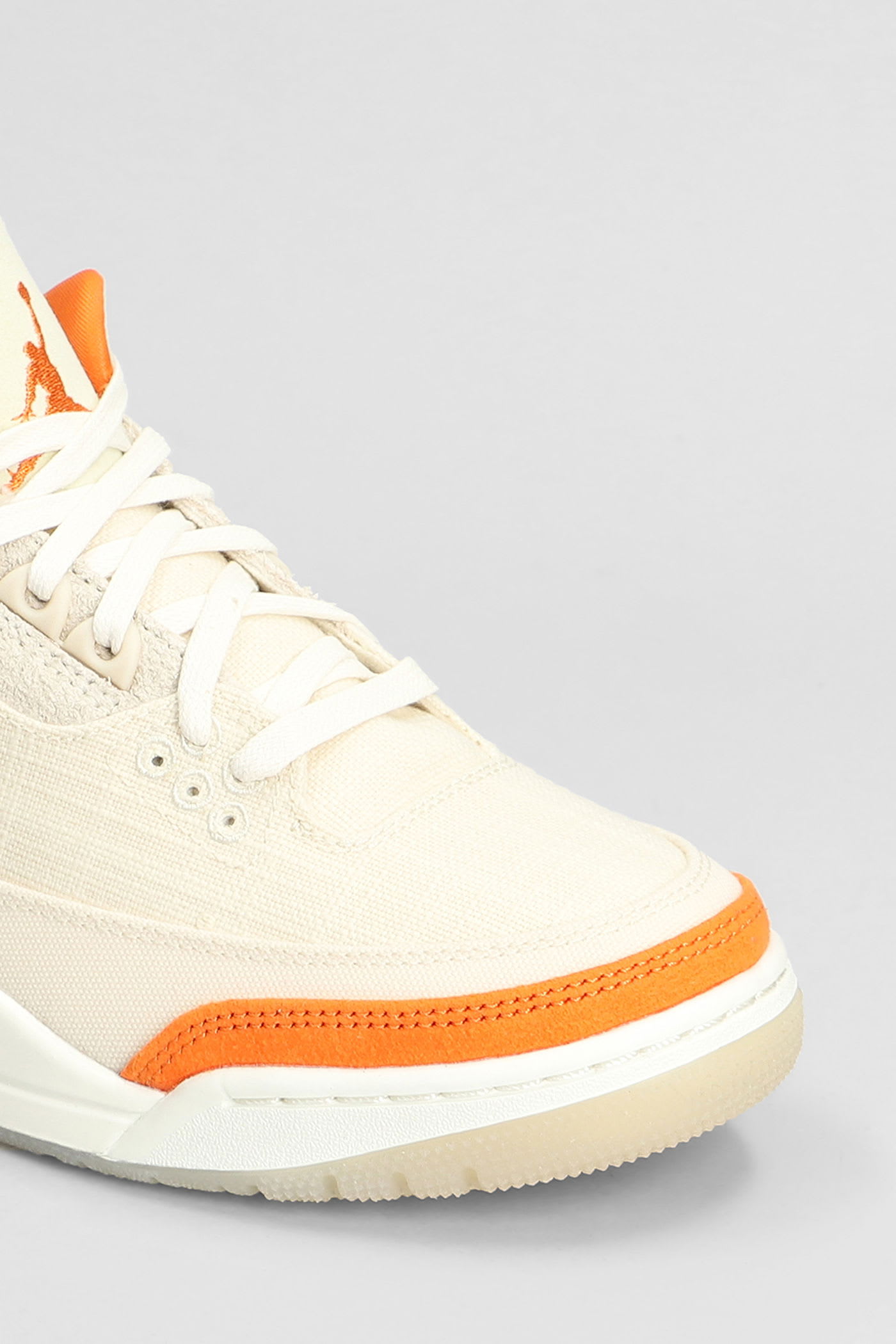 Nike Air Jordan 3 Retro T Sneakers In Beige Fabric In Neutral