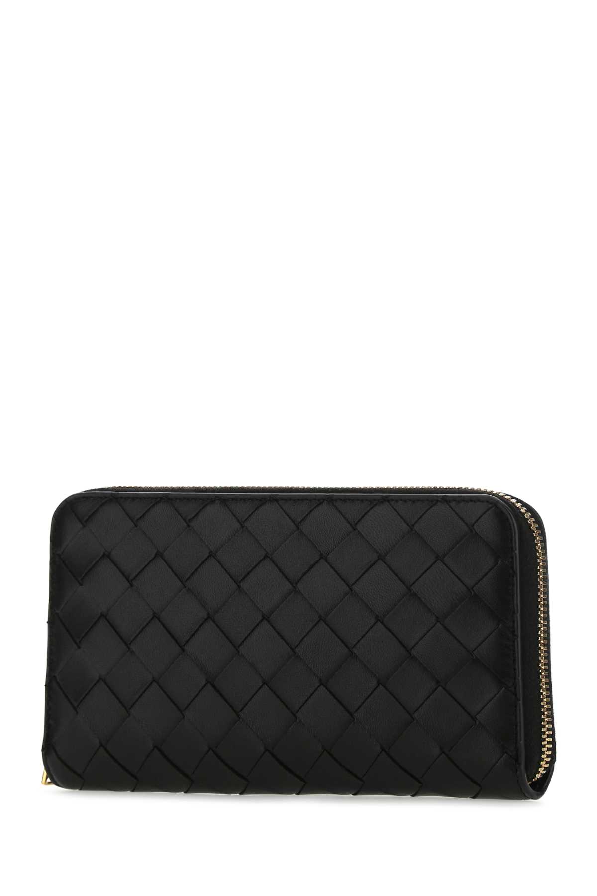 Bottega Veneta Woman Black Nappa Leather Wallet In 8425