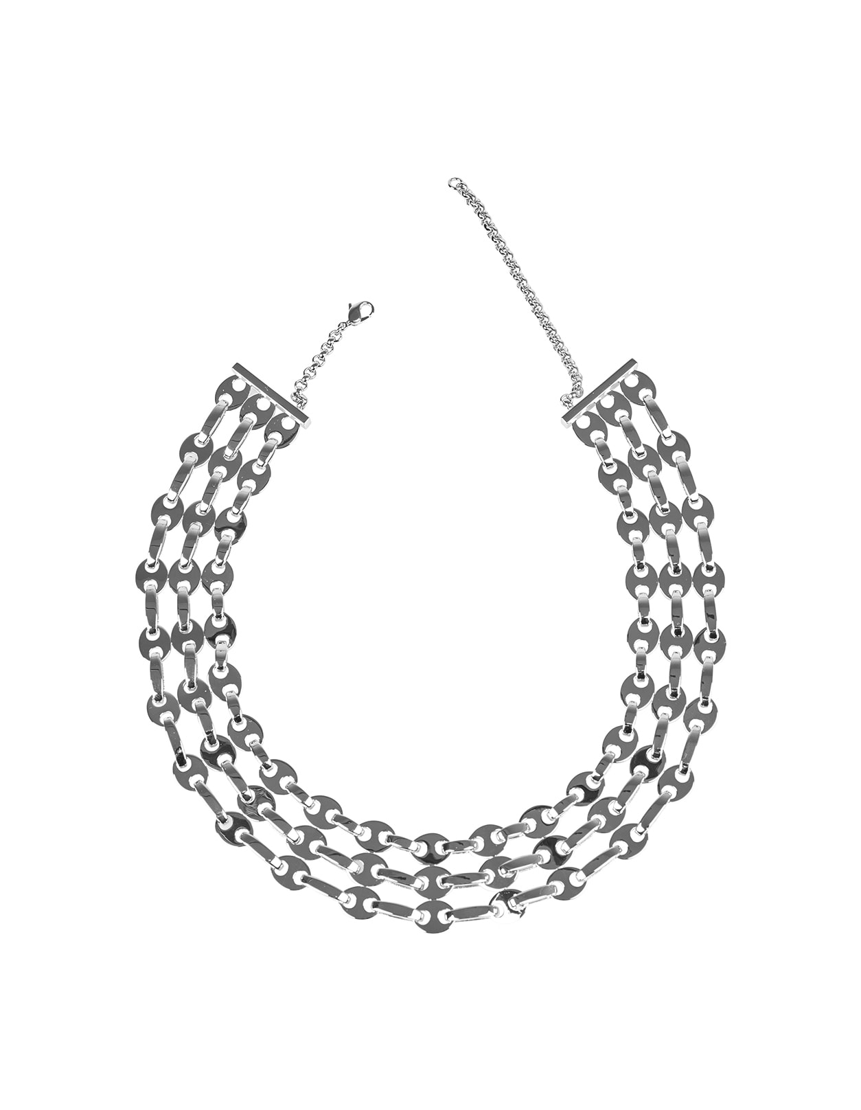 PACO RABANNE EIGHT NECKLACE WITH SILVER MICRO MESHES