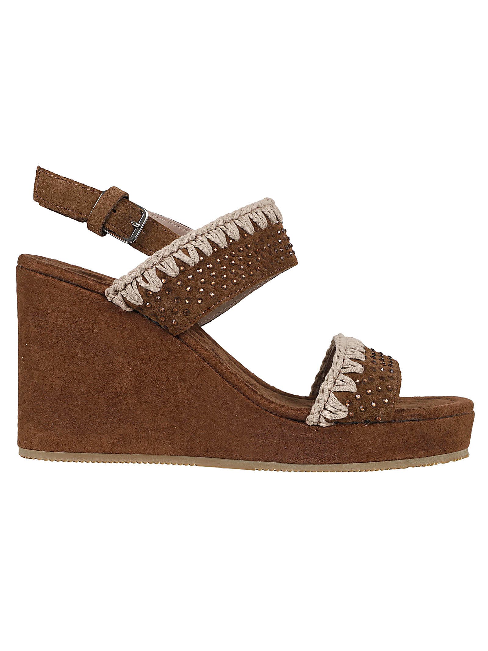 Shop Mou Wedge Two Band & Back Strap Ho In Nutbr Nut Brown