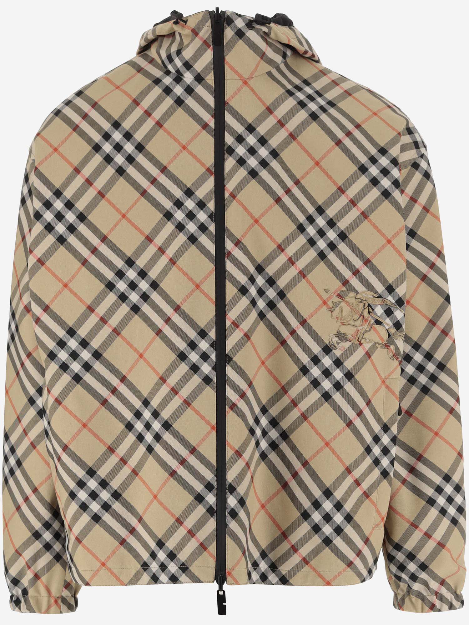 Shop Burberry Reversible Nylon Jacket With Check Pattern In Red