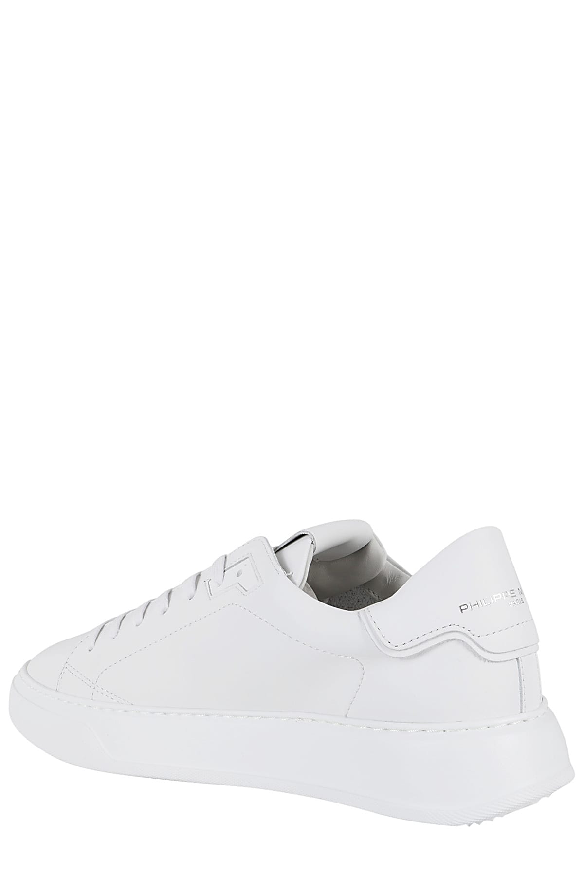 Shop Philippe Model Temple Low Man In Veau Blanc