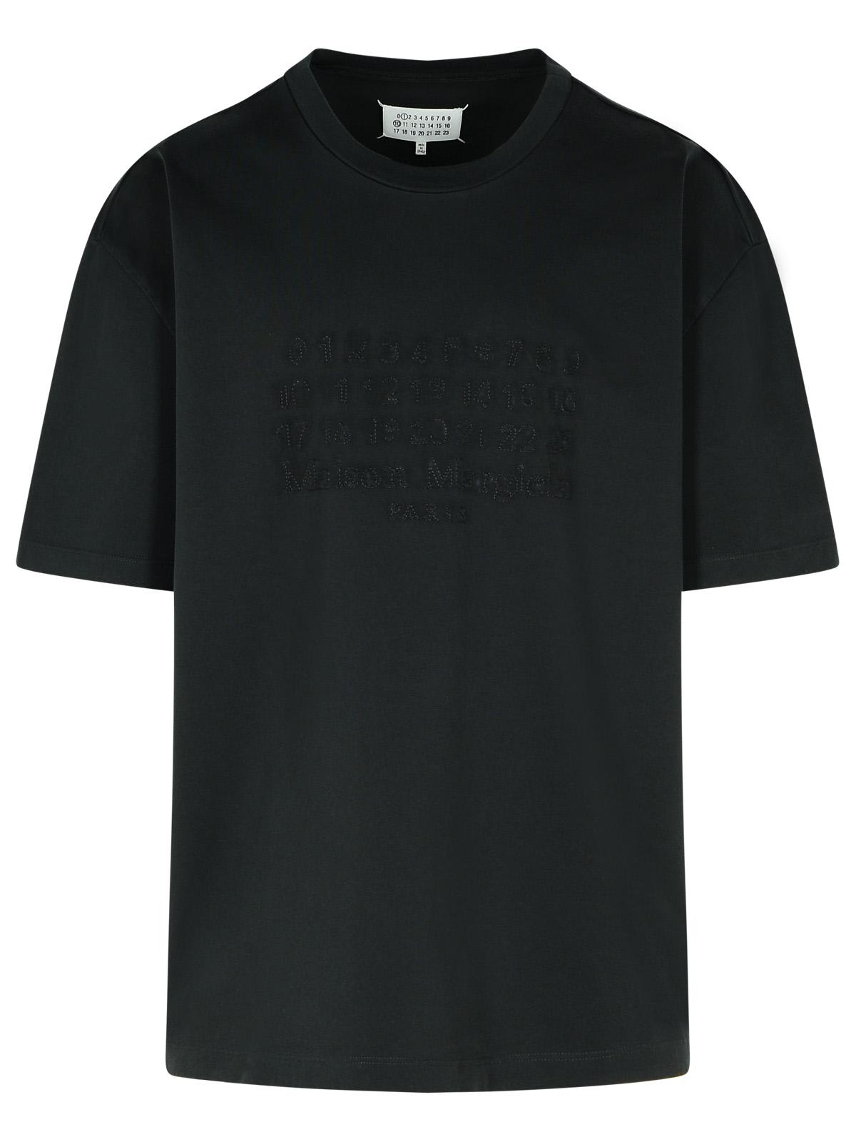 MAISON MARGIELA BLACK COTTON T-SHIRT 