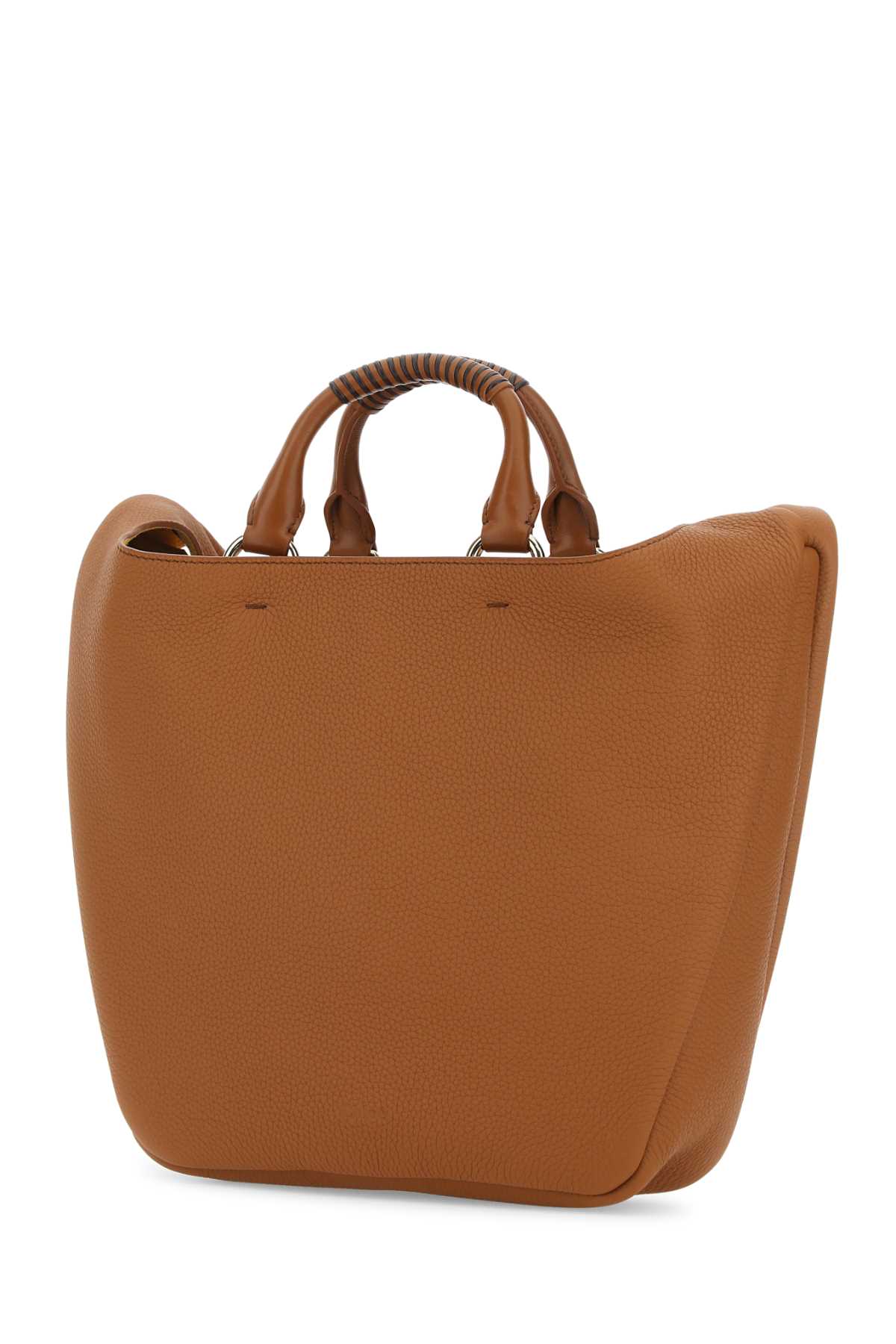 Shop Chloé Caramel Leather Medium Deia Handbag