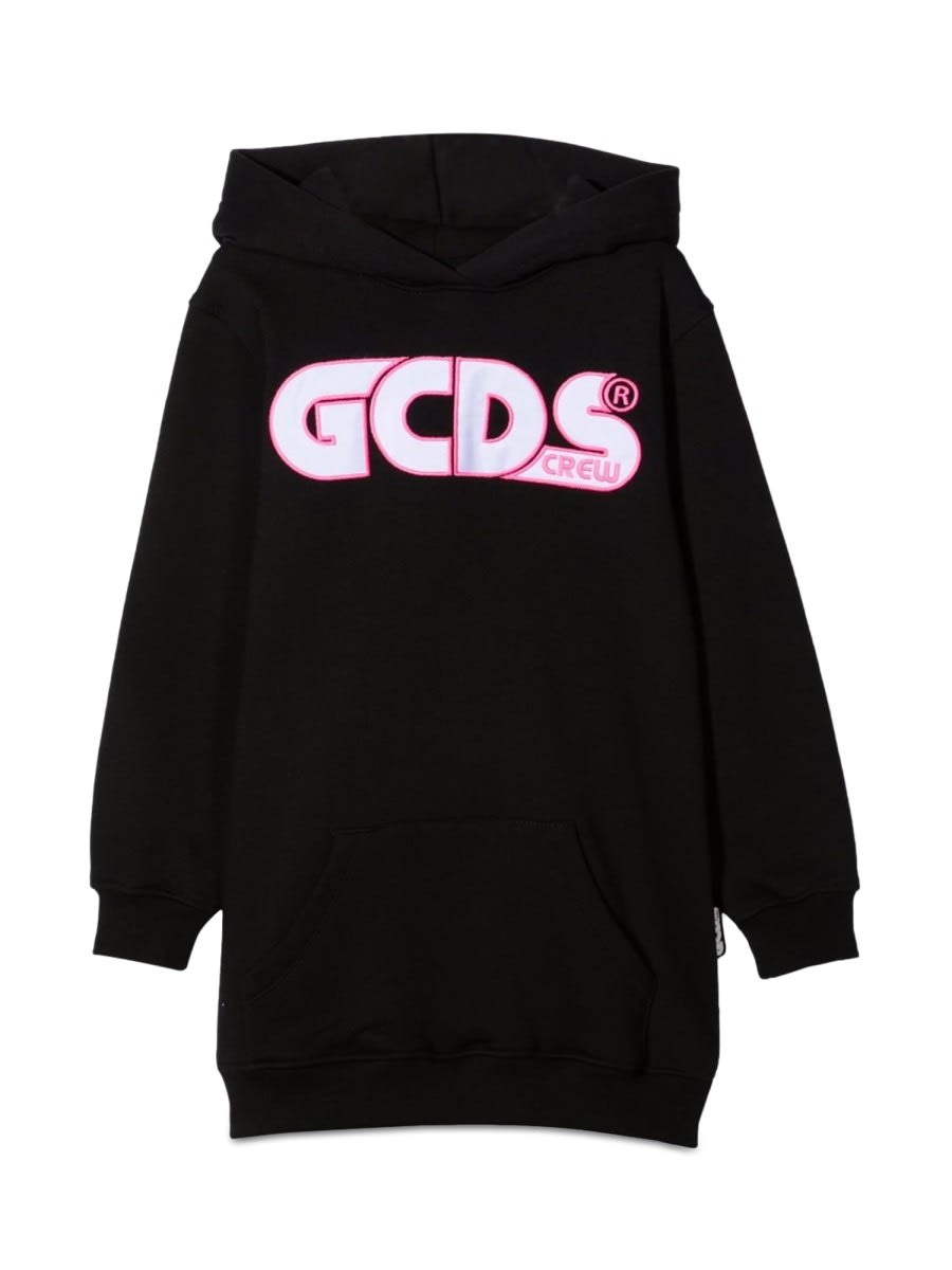 Gcds Oversize Hoodie Girl In Black