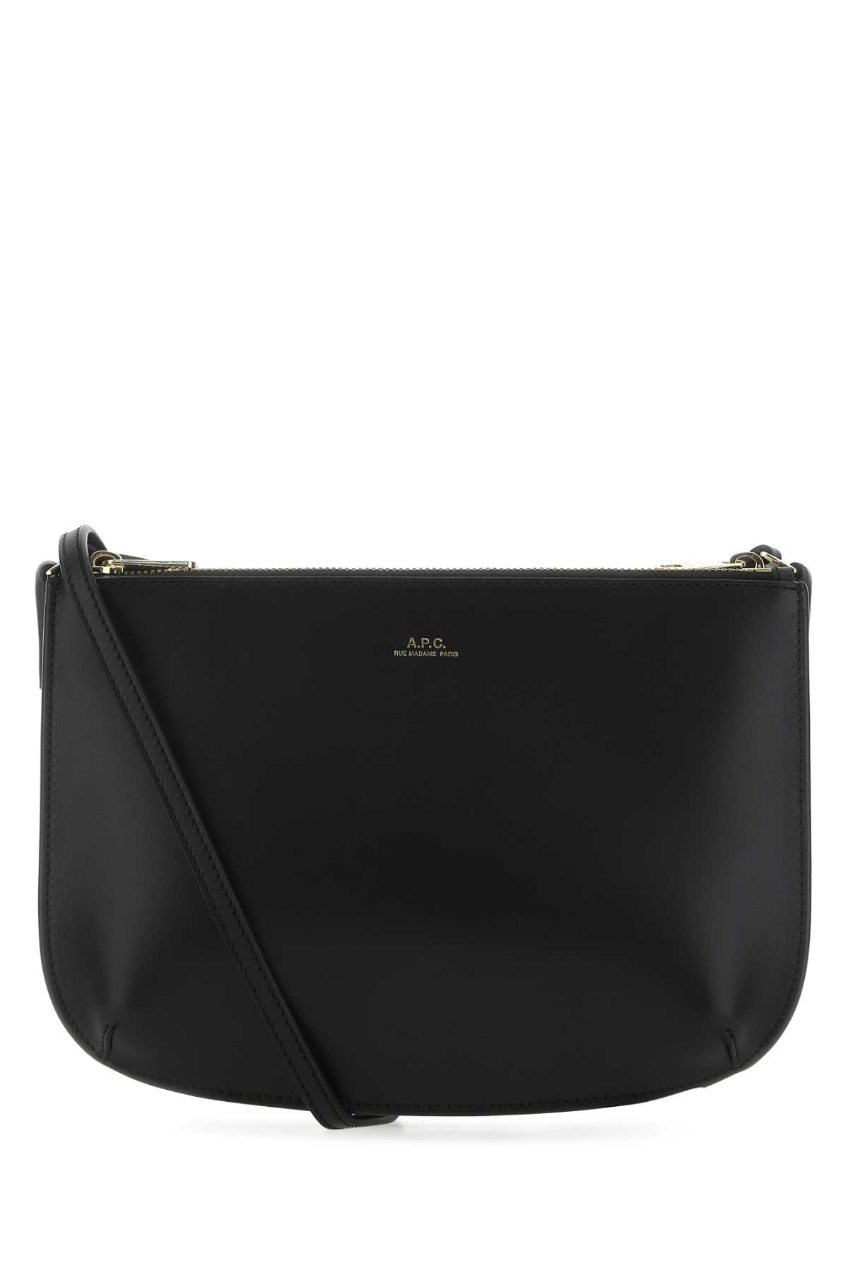 Shop Apc Black Leather Sarah Crossbody Bag In Lzz