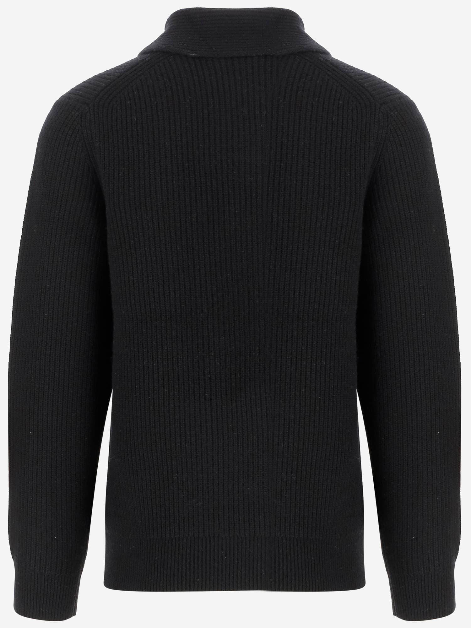 Vince Wool And Cashmere Sweater With Shawl Collar In Black