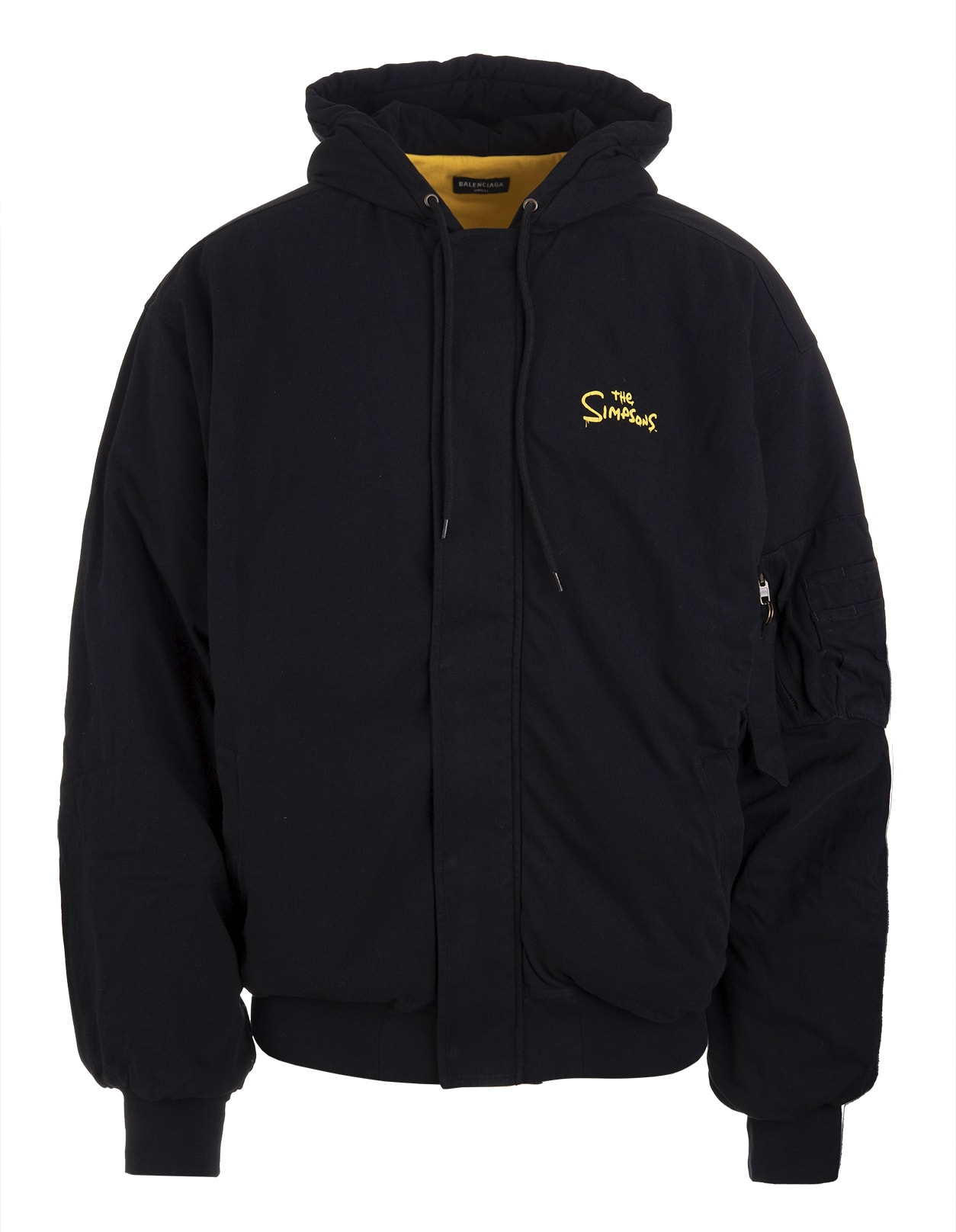 Balenciaga Man - Black Large Fit Zippered Hoodie With The Simpsons Tm & © 20th Television Motif
