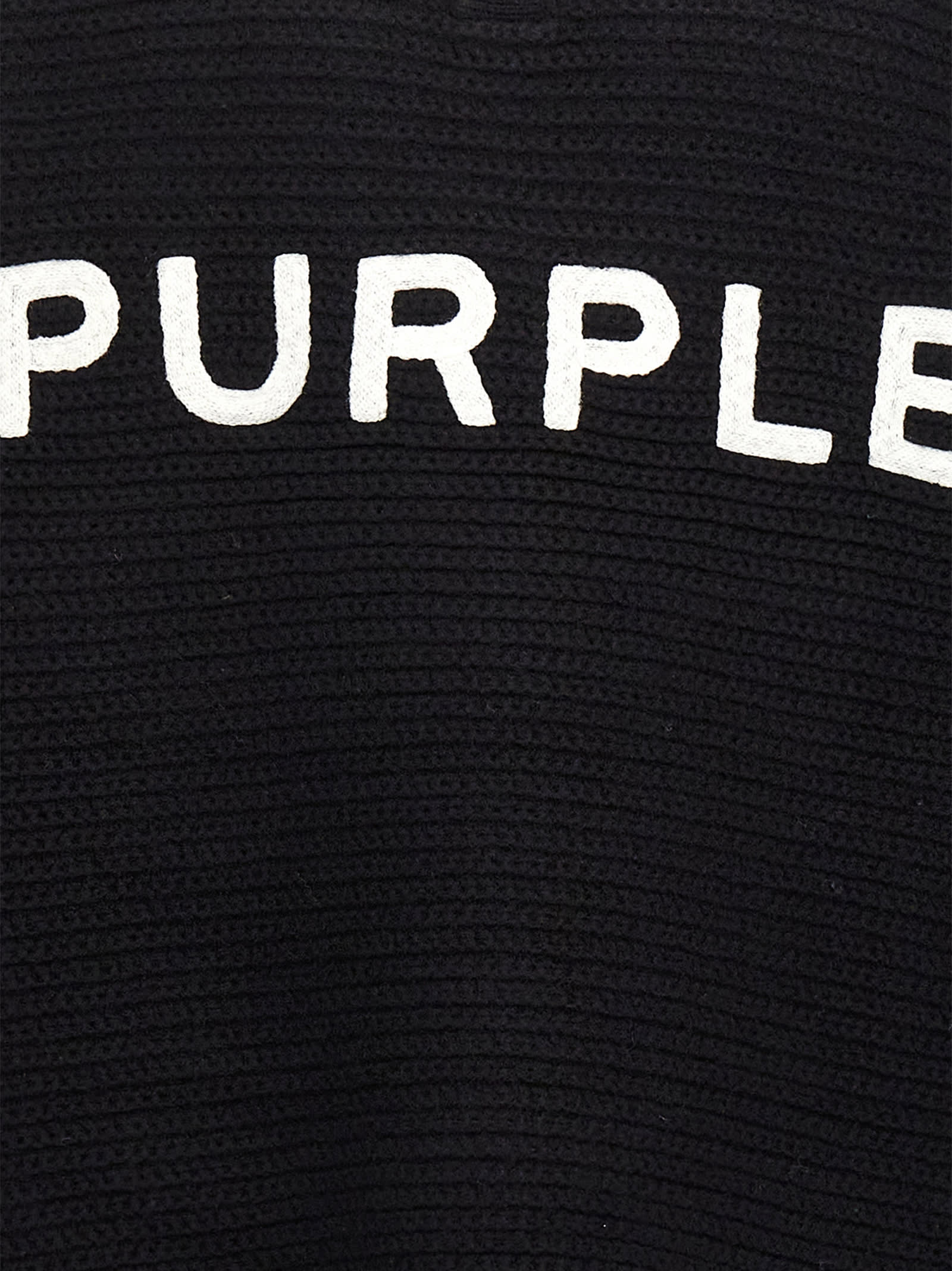 Shop Purple Brand Logo Embroidery Sweater In Black