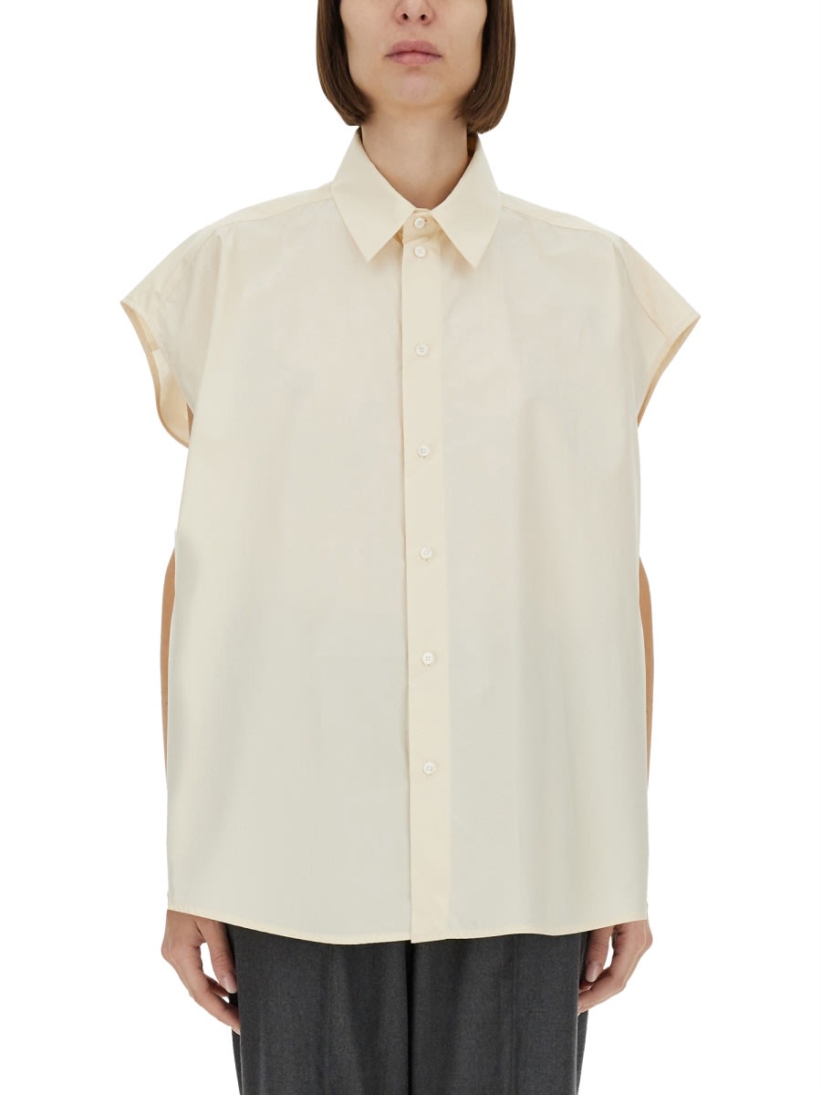 Shop Fabiana Filippi Poplin Shirt In Ivory