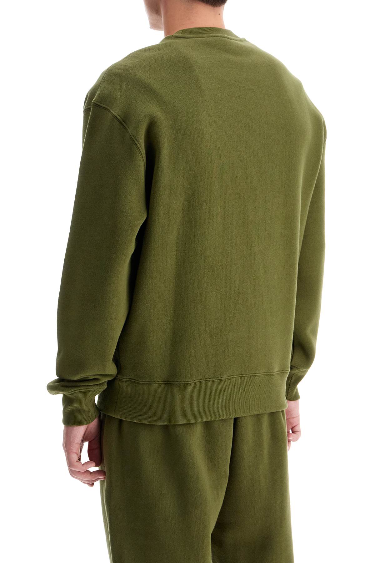 Shop Maison Kitsuné Bold Fox Head Crewneck Sweat In Military Green (green)