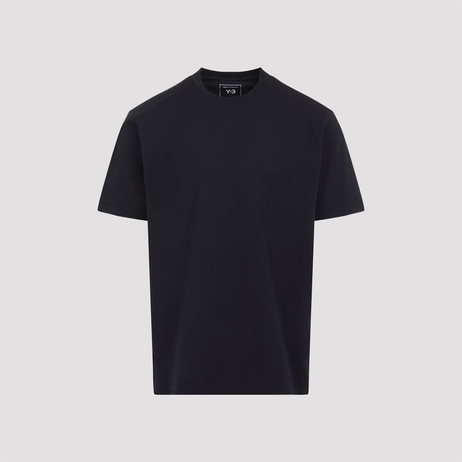 Y-3 Short-sleeve Cotton T-shirt With Bold Graphic Back In Black