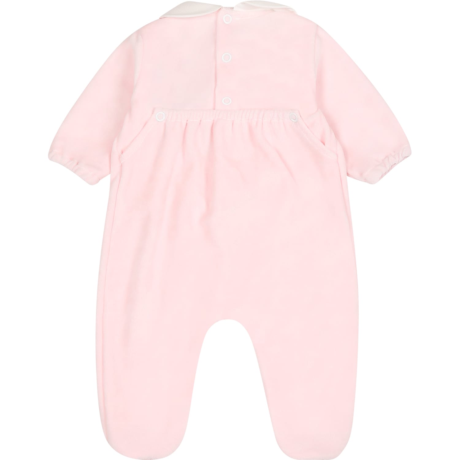 Shop Little Bear Pink Babygrow For Baby Girl With Embroidery