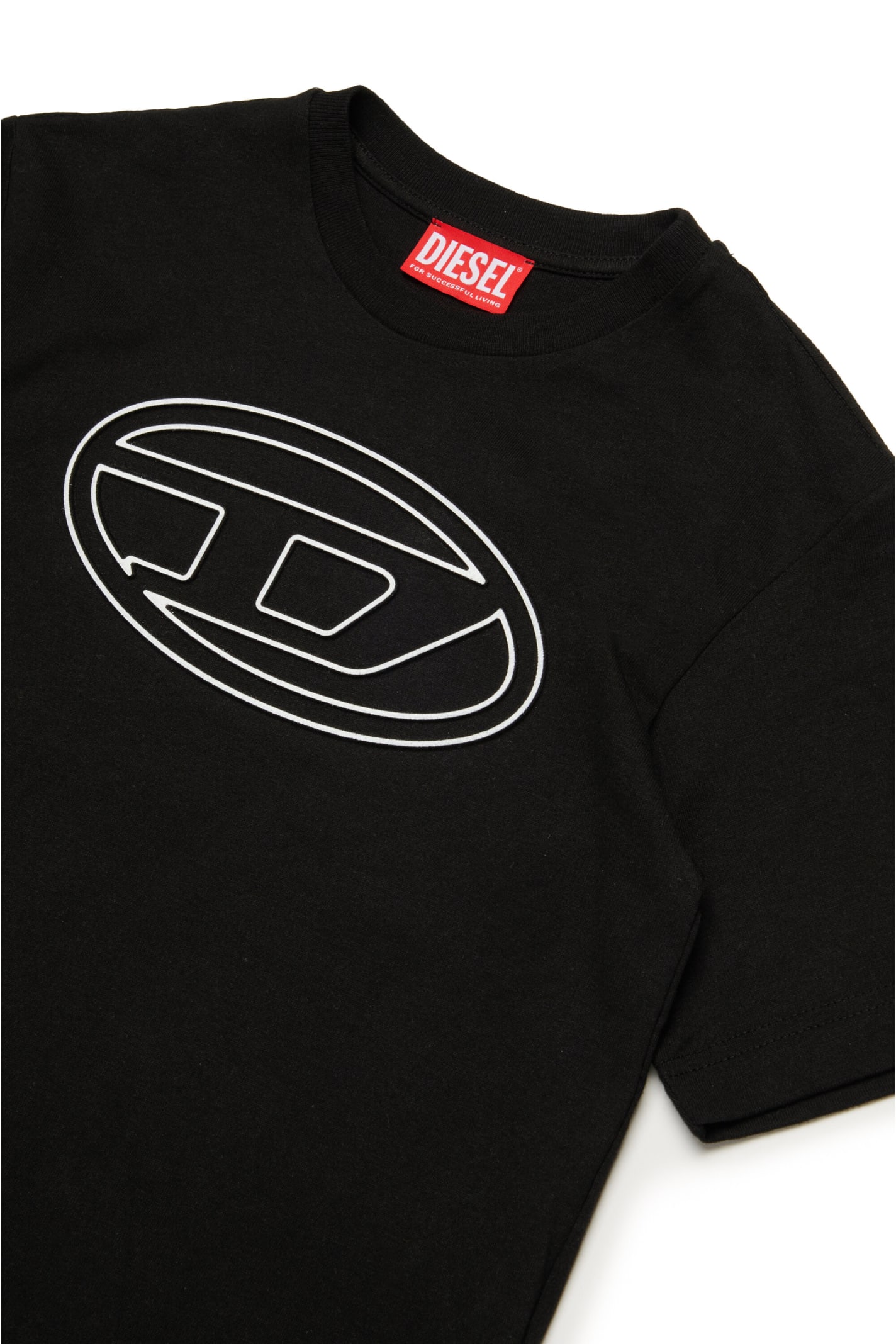 Shop Diesel Tjustbigoval Over T-shirt  Oval D Branded T-shirt In Black