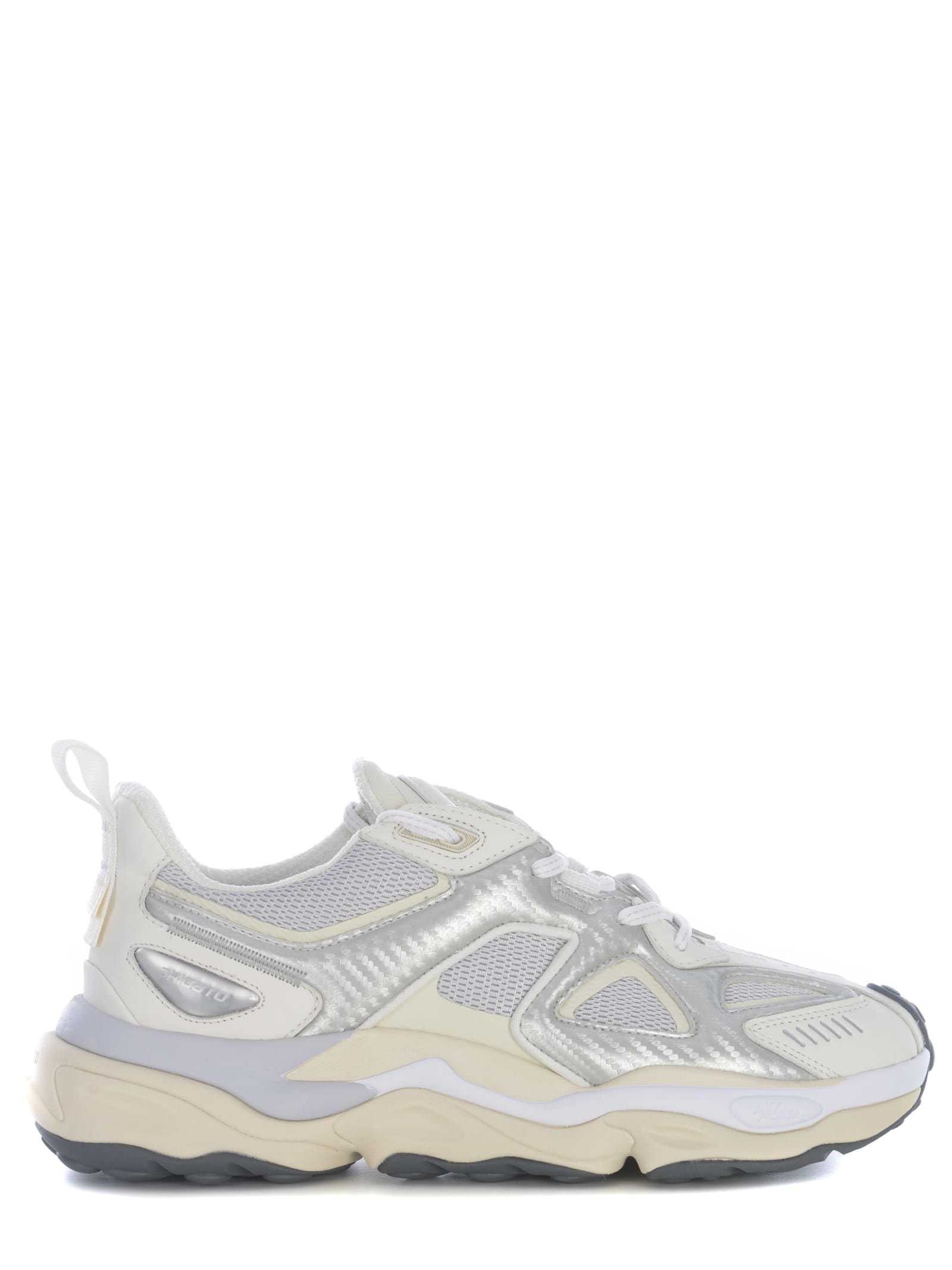 Shop Axel Arigato Sneakers  Satellitare Made Of Leather In Argento/bianco