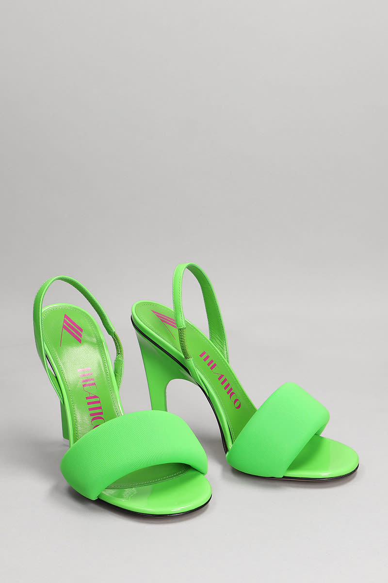 Shop Attico Rem Sandals In Green Leather