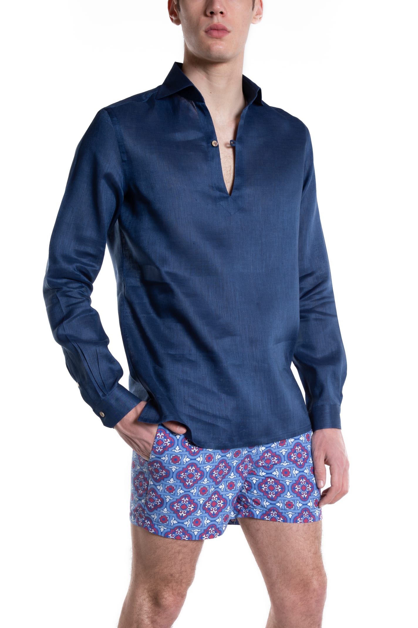 Shop Ripa Ripa Capri Blu Notte Shirt In Navy