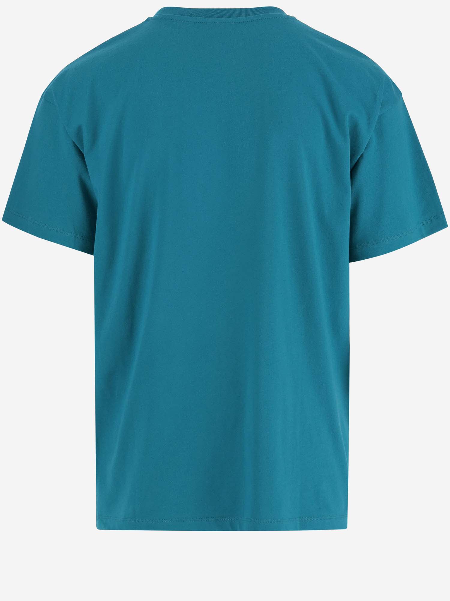 Shop Sky High Farm Cotton T-shirt With Logo In Blue