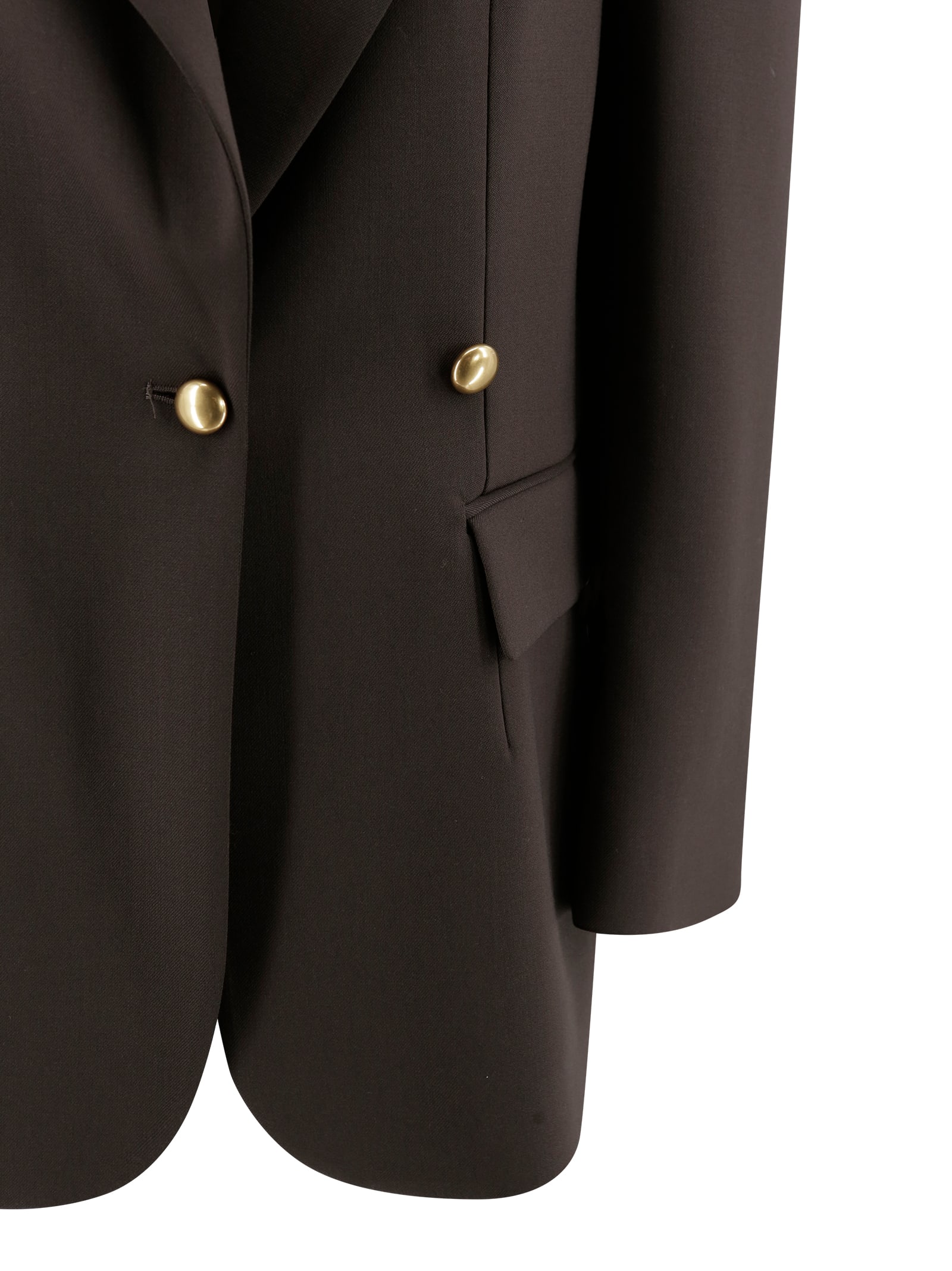 P.a.r.o.s.h Tailored Jacket With Button Detailing And Flap Pockets In Brown
