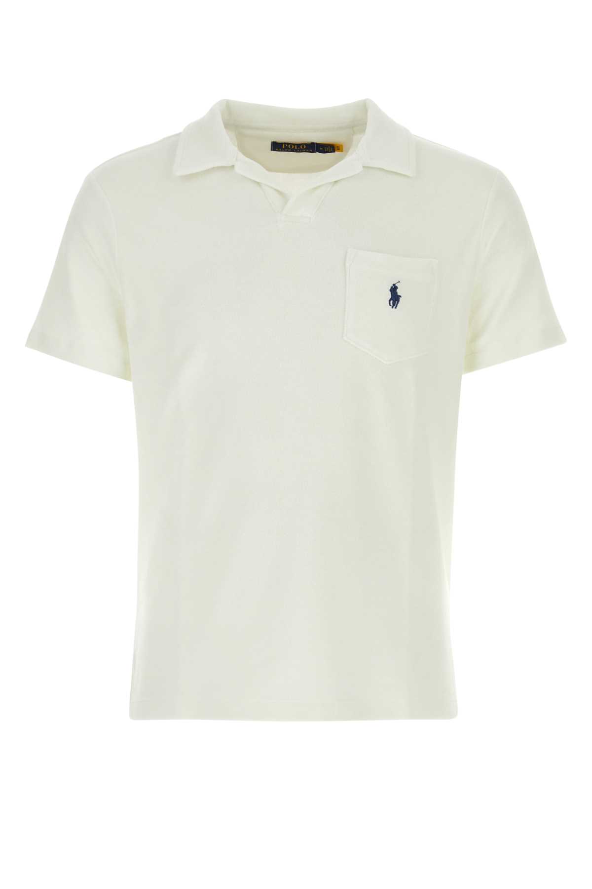 Shop Polo Ralph Lauren White Terry Polo Shirt