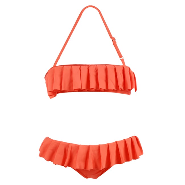 MC2 Saint Barth Little Girls Ruffle Two Piece Swimsuit Peach Color