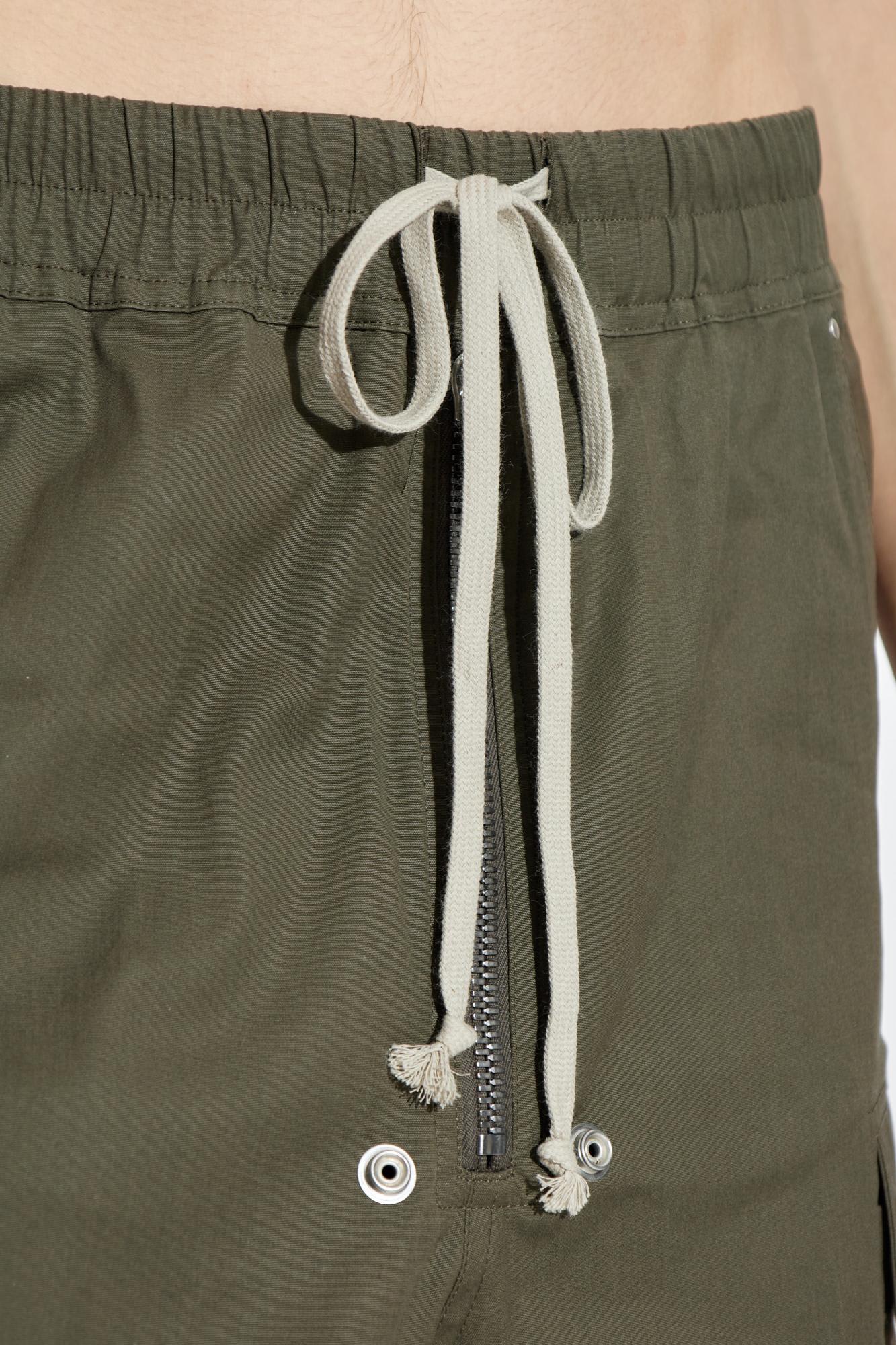 Rick Owens Drawstring Cargo Trousers In Green