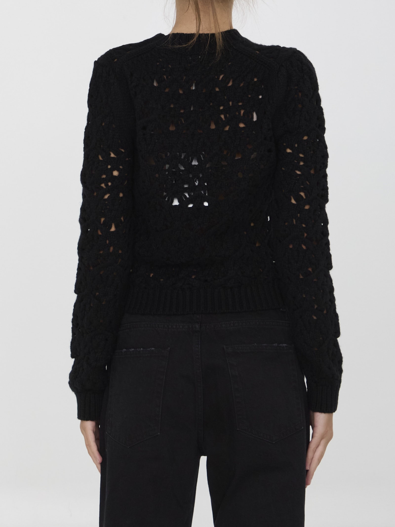 Shop Chloé Wool Knit Jumper In Black