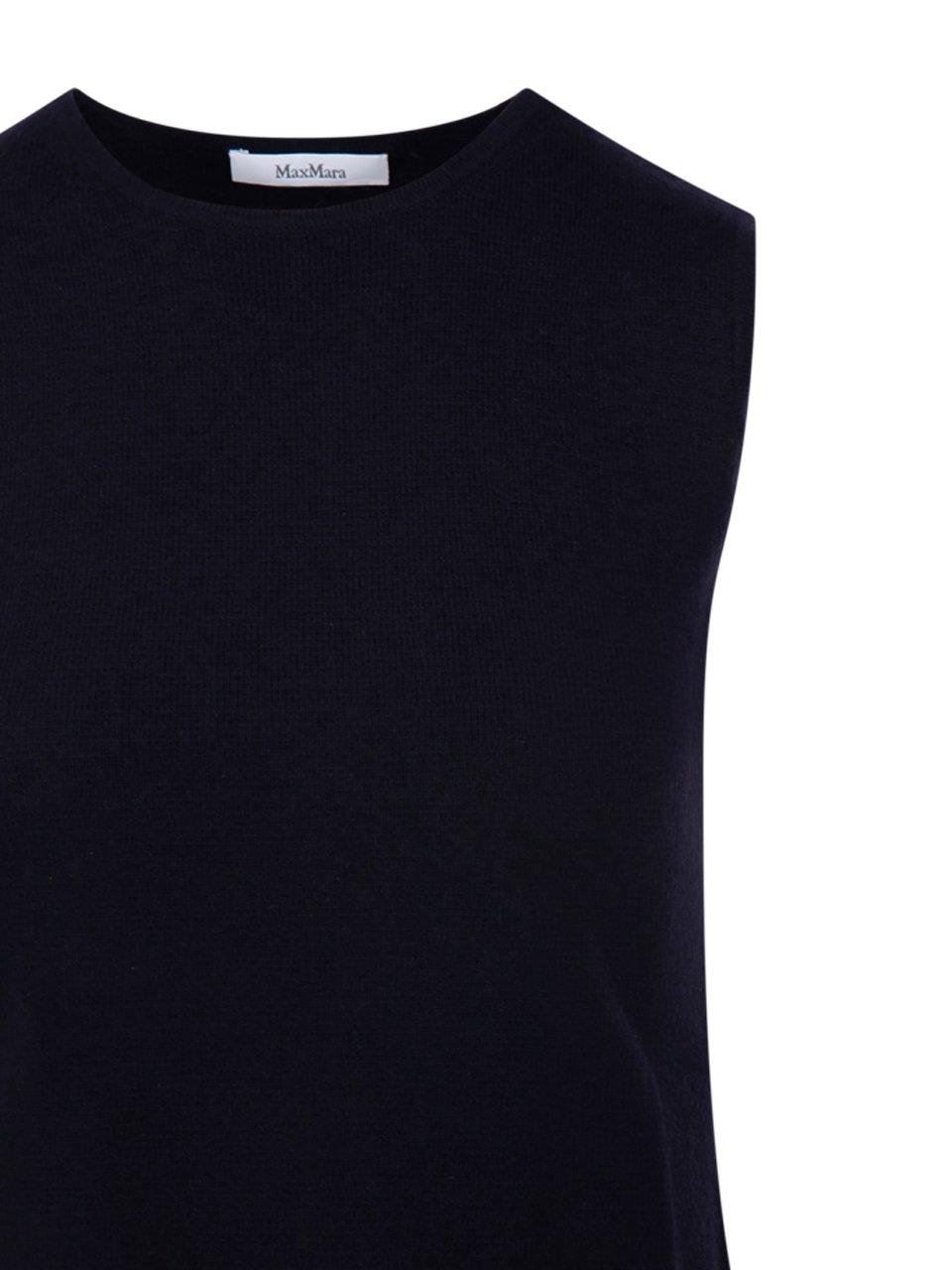 Max Mara Crewneck Sleeveless Tank Top In Blue