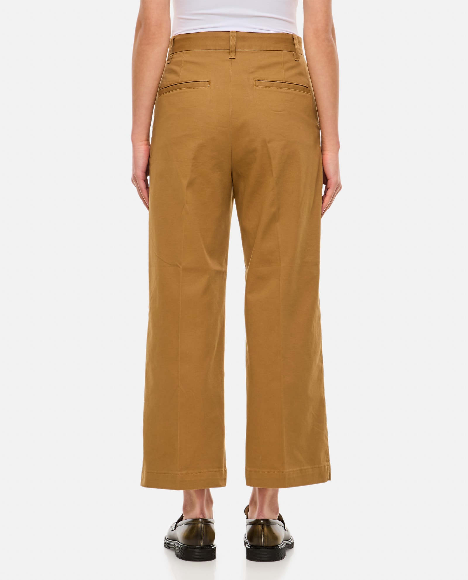 Polo Ralph Lauren High-waisted Cropped Trousers In Beige
